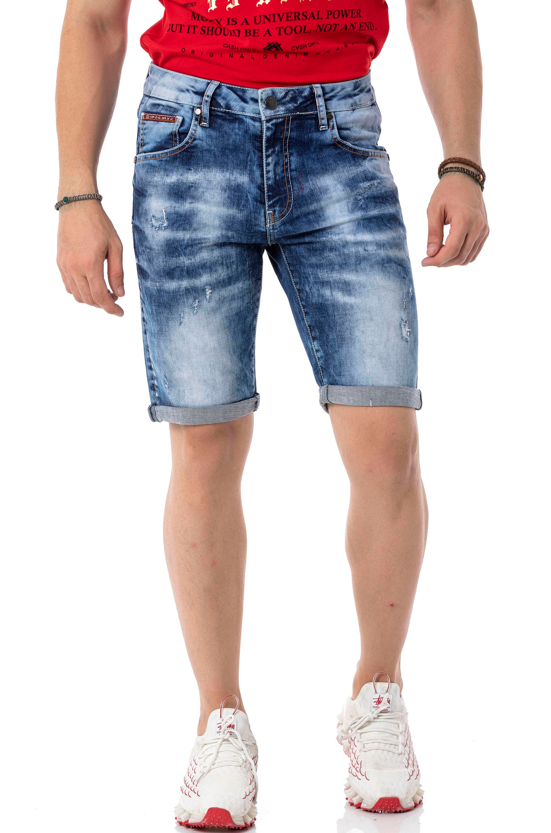 Cipo & Baxx Jeansbermudas, mit Destroyed-Details kaufen