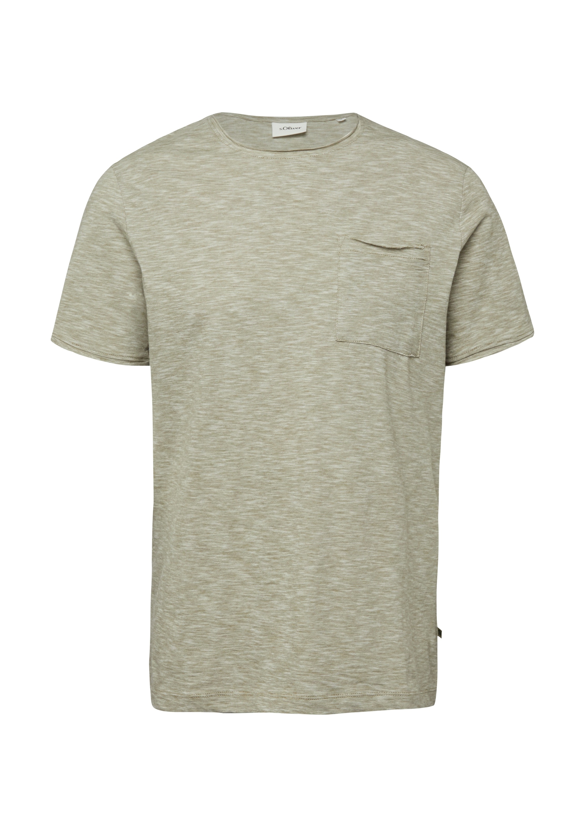 s.Oliver Kurzarmshirt Sommershirt meliert, mit Brusttasche