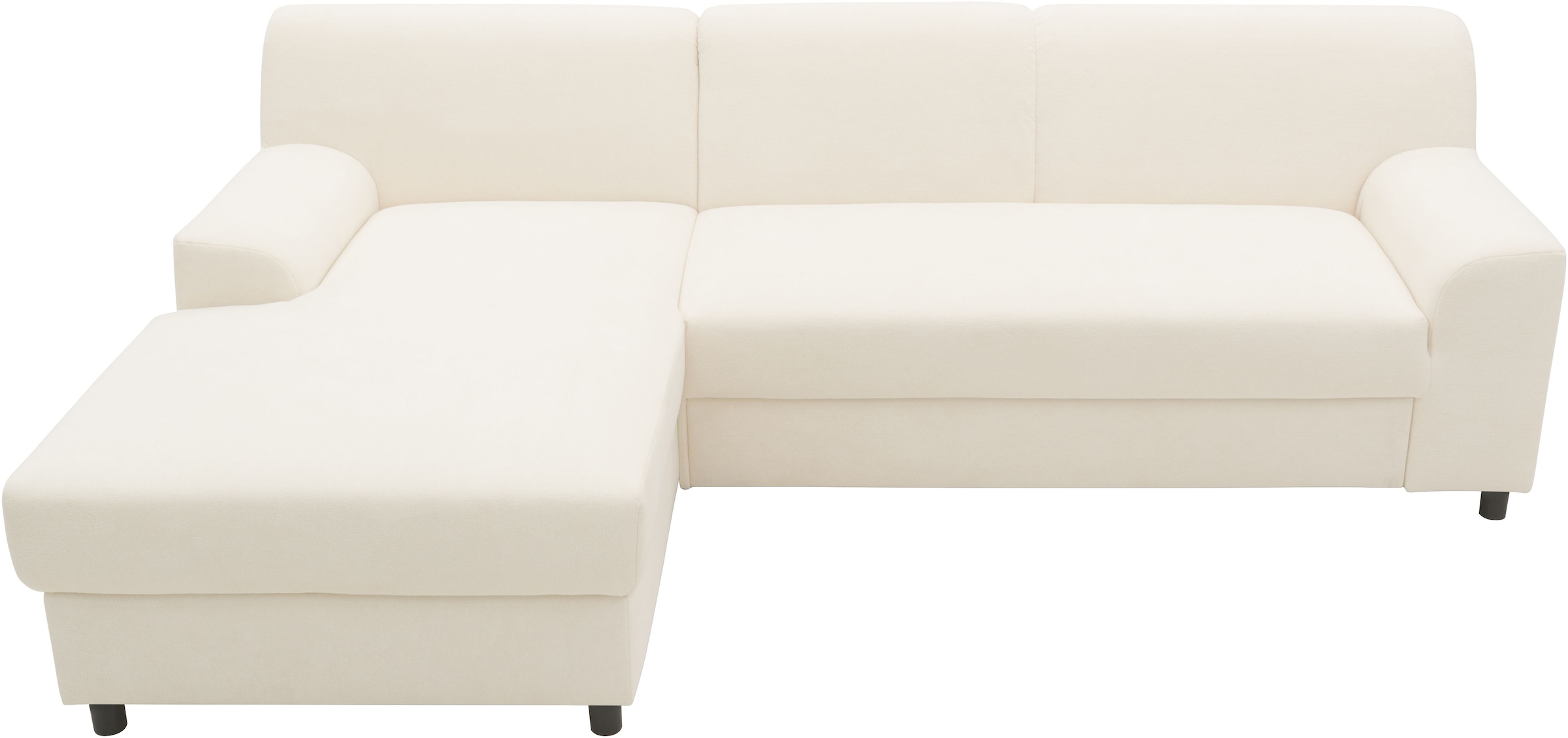 DOMO collection Ecksofa »Turah 2, L-Form, Cord oder Luxus-Microfaser, komfortabler Federkern«, B/T/H: 241/146/79 cm, incl. Zierkissen, wahlweise mit Bettfunktion