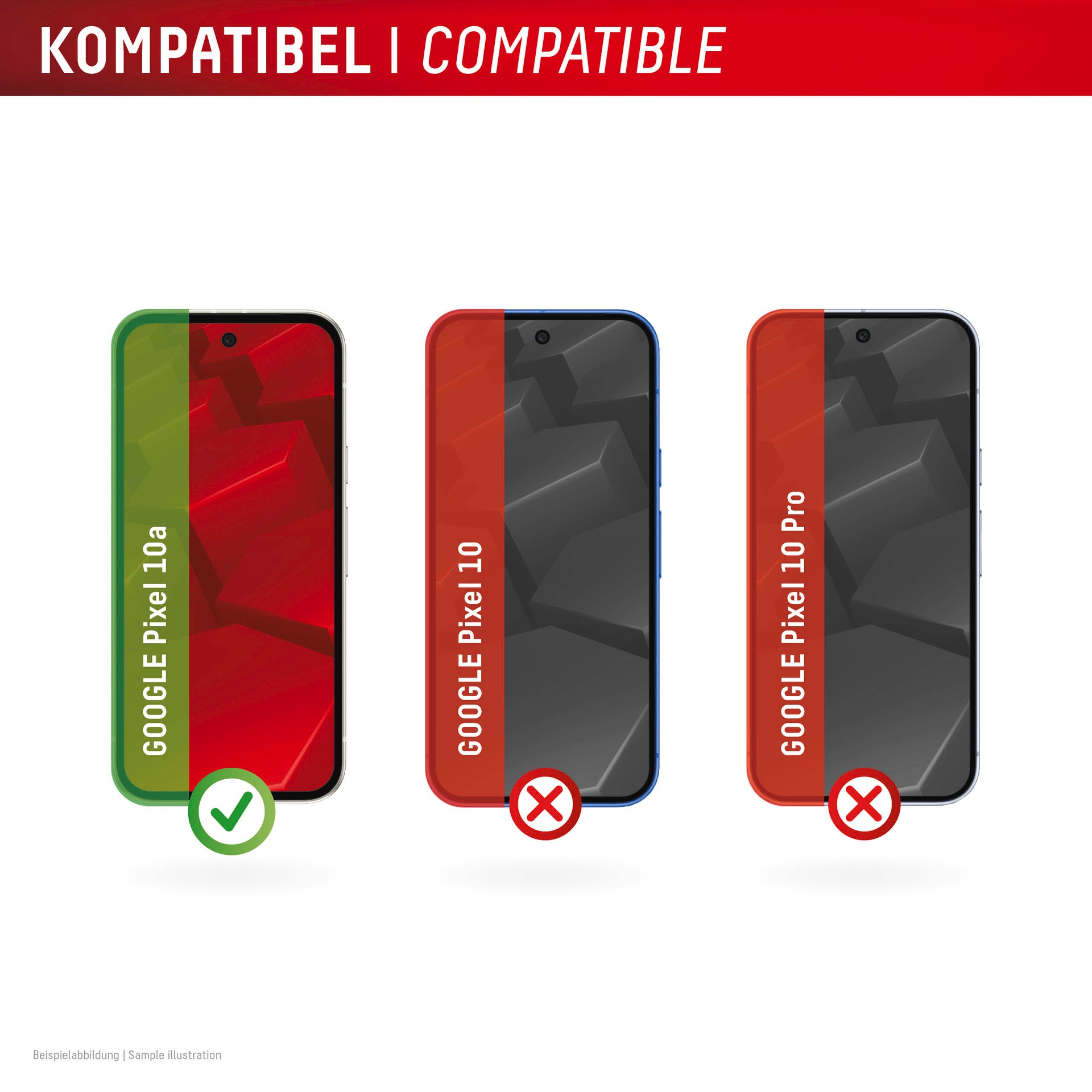 Displex Displayschutzglas »Real Glass Screen Protector mit MountMaster« für Google Pixel 10a Displayschutzfolie, Schutzfolie, Bildschirmschutz, kratz- & stoßfest