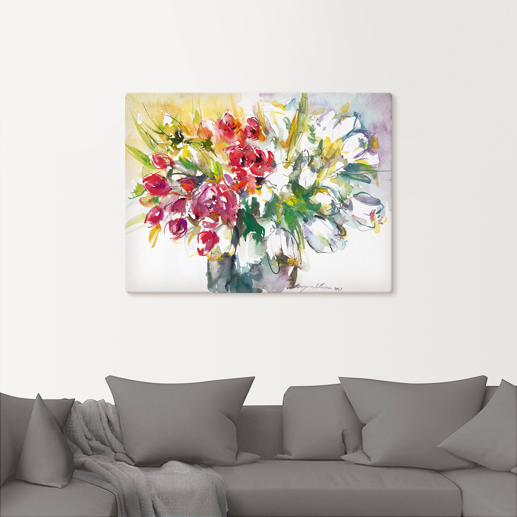 Artland Wandbild "Blumenstrauß IV", Blumen, (1 St.), als Leinwandbild, Post günstig online kaufen