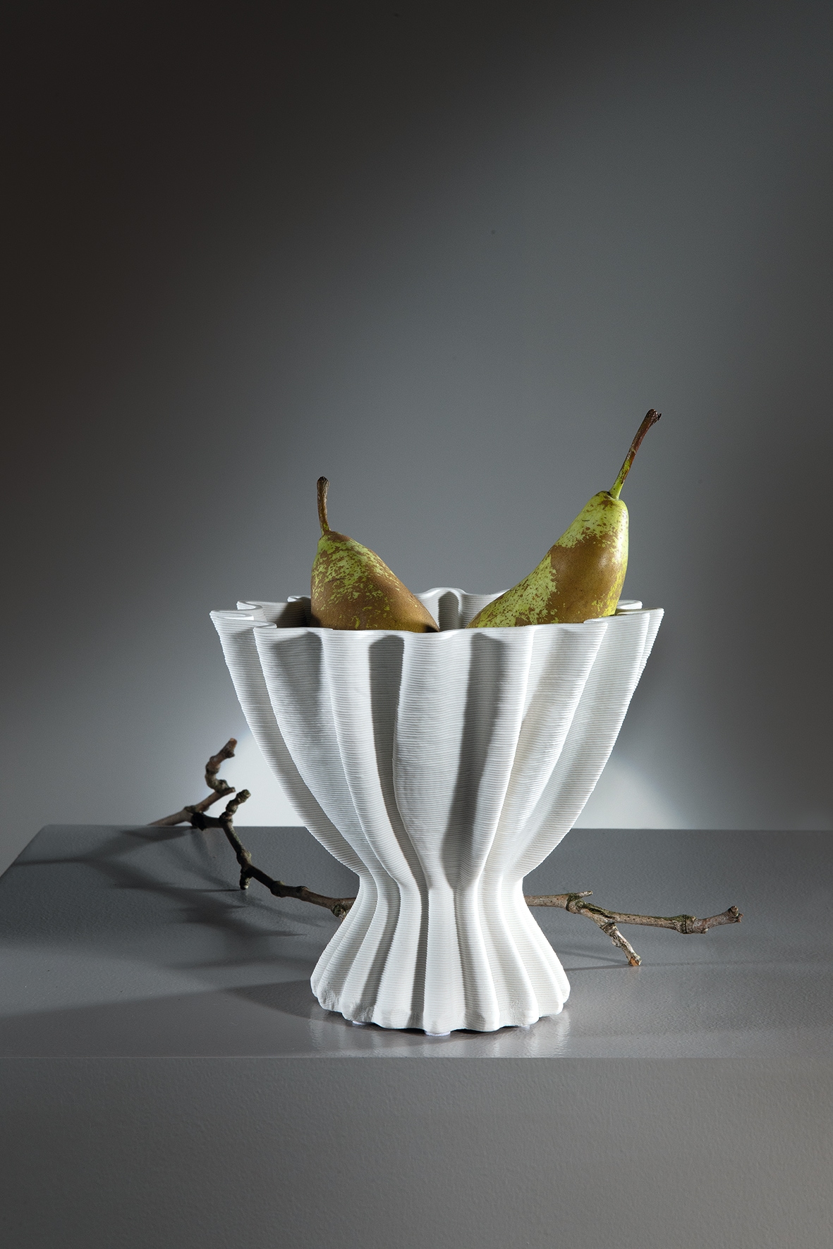 Tischvase FINK "JANNE", sanftes weiß, B:18cm H:16,5cm T:18cm Ø:18cm, Vasen, Tischvase