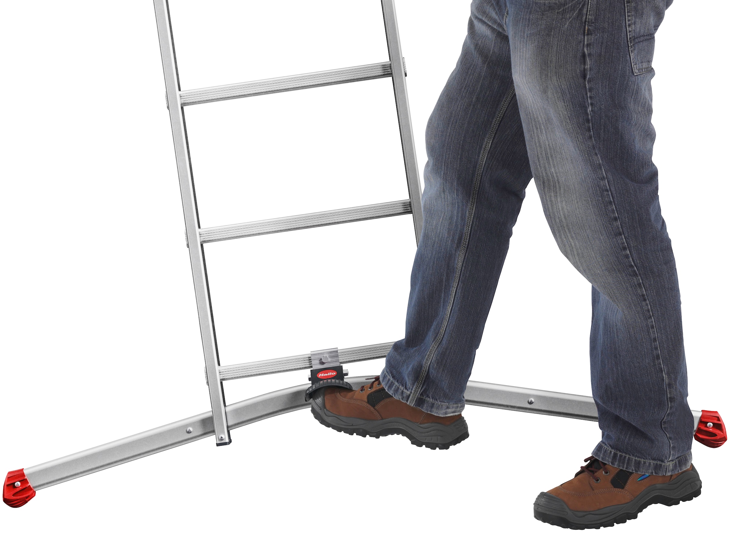 Hailo Anlegeleiter »S100 ProfiLOT«, Aluminium Kombileiter 3-teilig, 2x6 + 1x5-sprossig