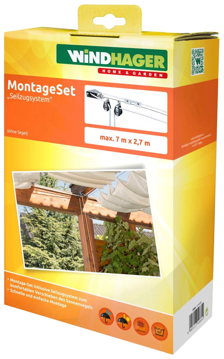 Windhager Seilspanngarnitur, Seilzug-Set zum Spannen von Sonnensegeln