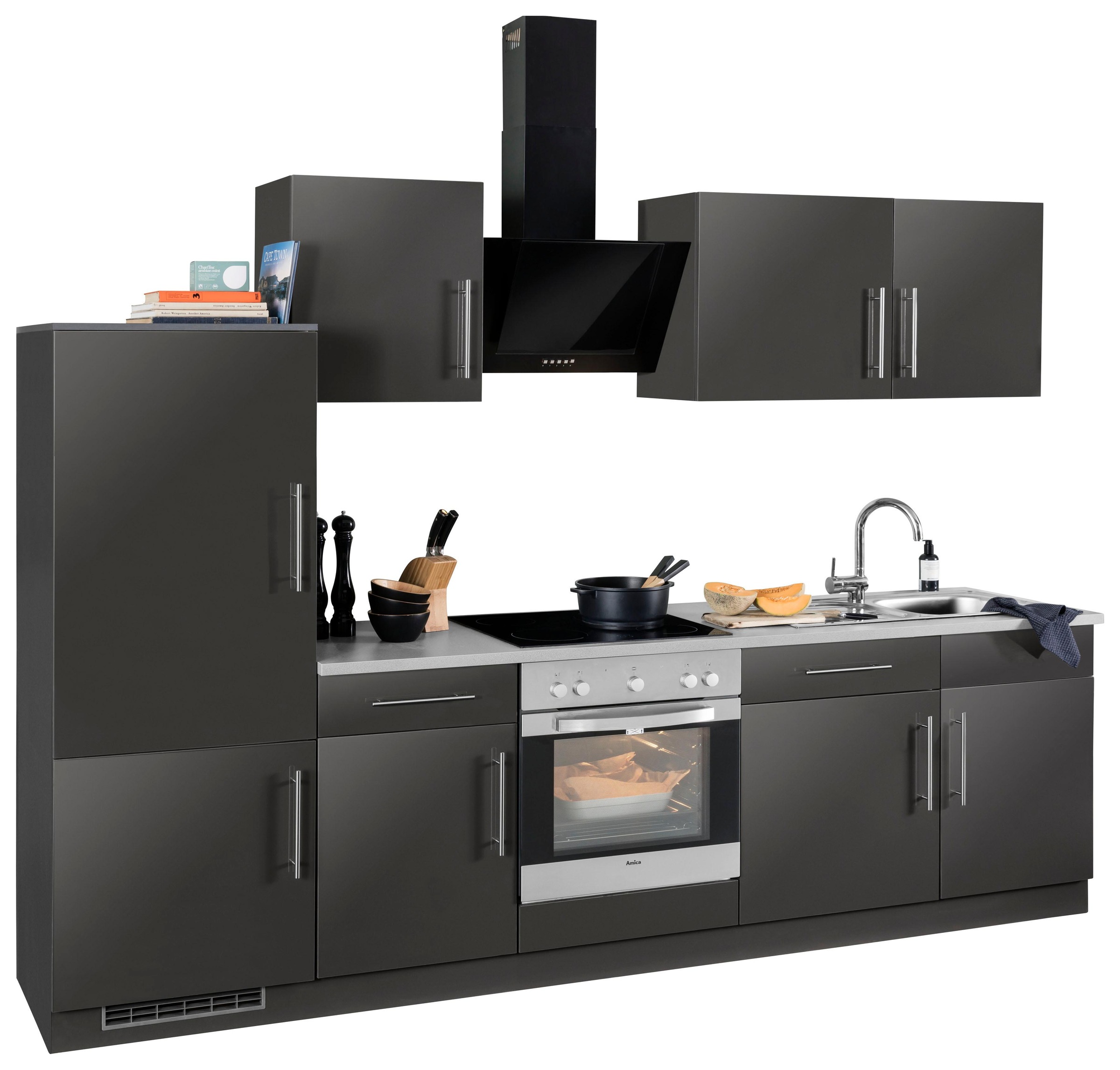 wiho Küchen Küchenzeile »Cali«, mit E-Geräten, Breite 280 cm