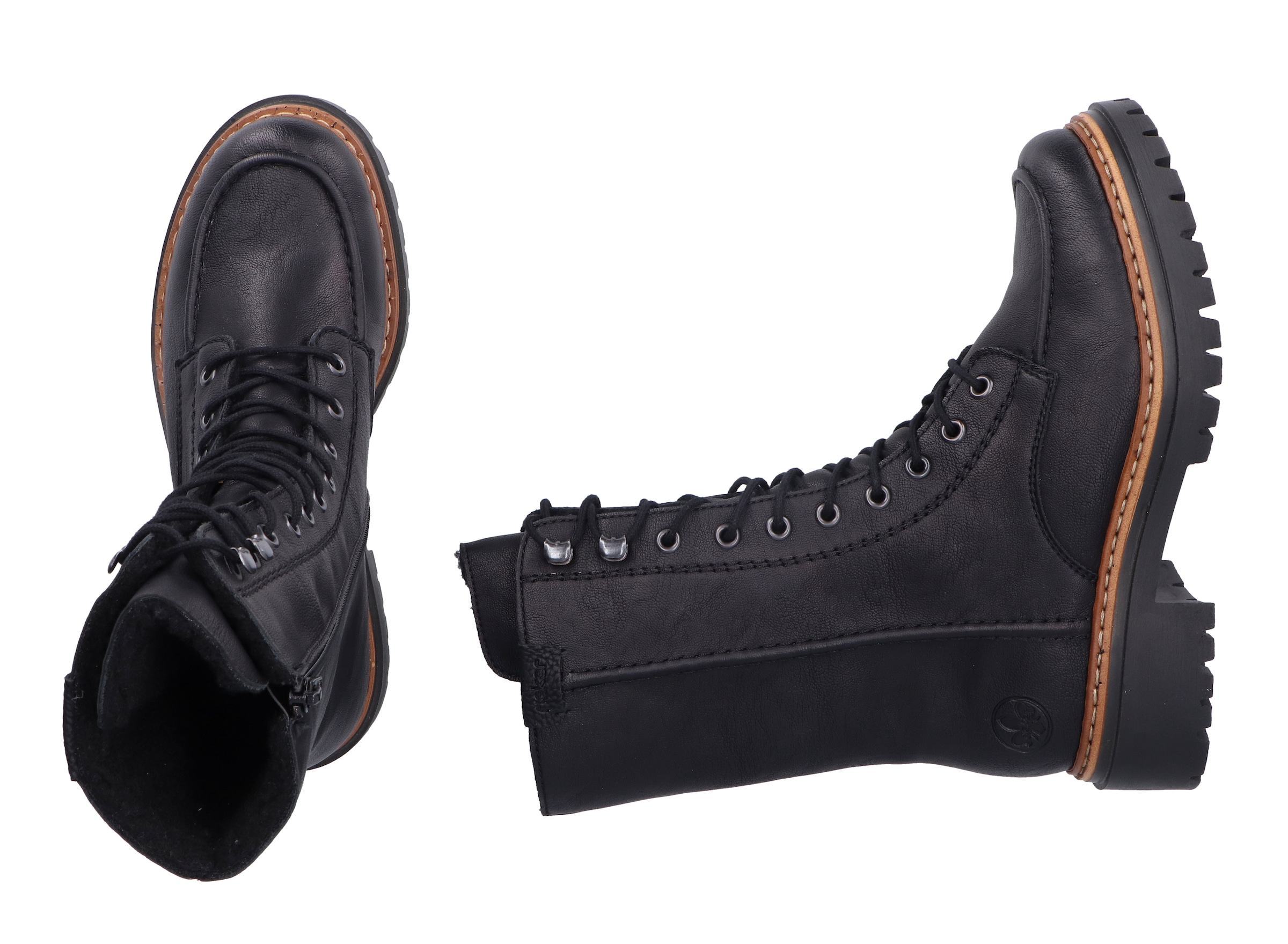 Rieker Winterstiefelette, Blockabsatz, Schnürstiefelette, Schnürboots mit Warmfiutter