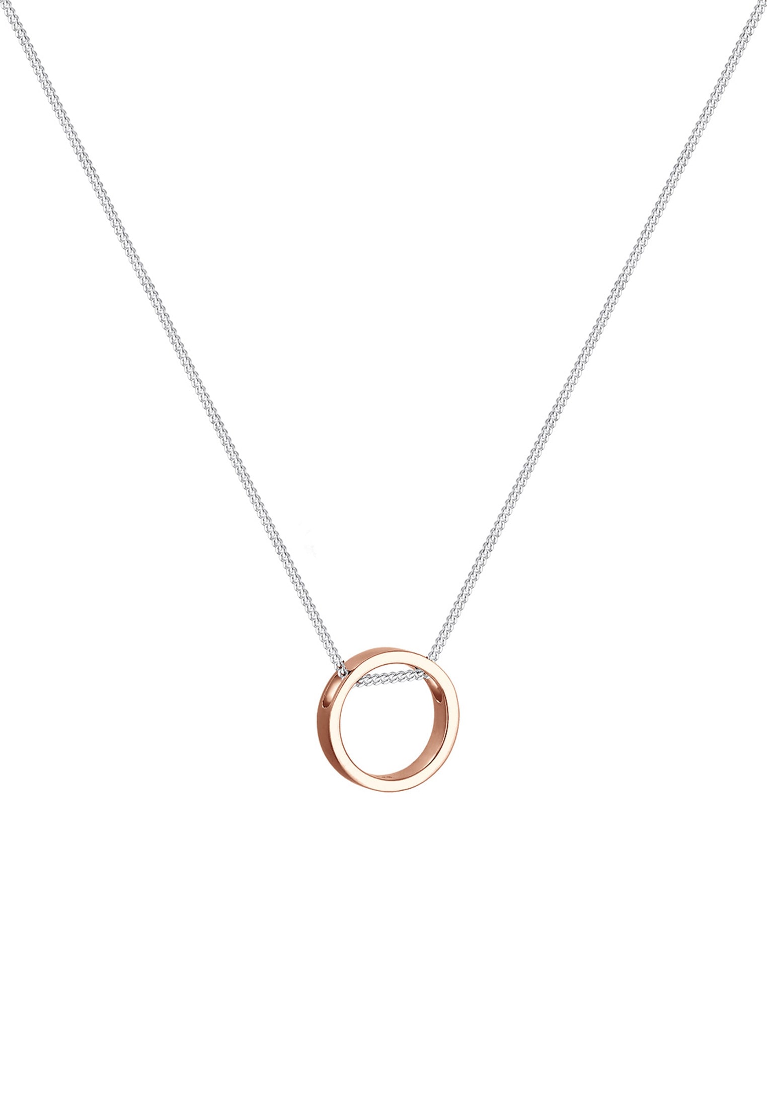 Elli Kette mit Anhänger »Halskette mit Anhänger Kreis 925 Sterling Silber Rosegold«