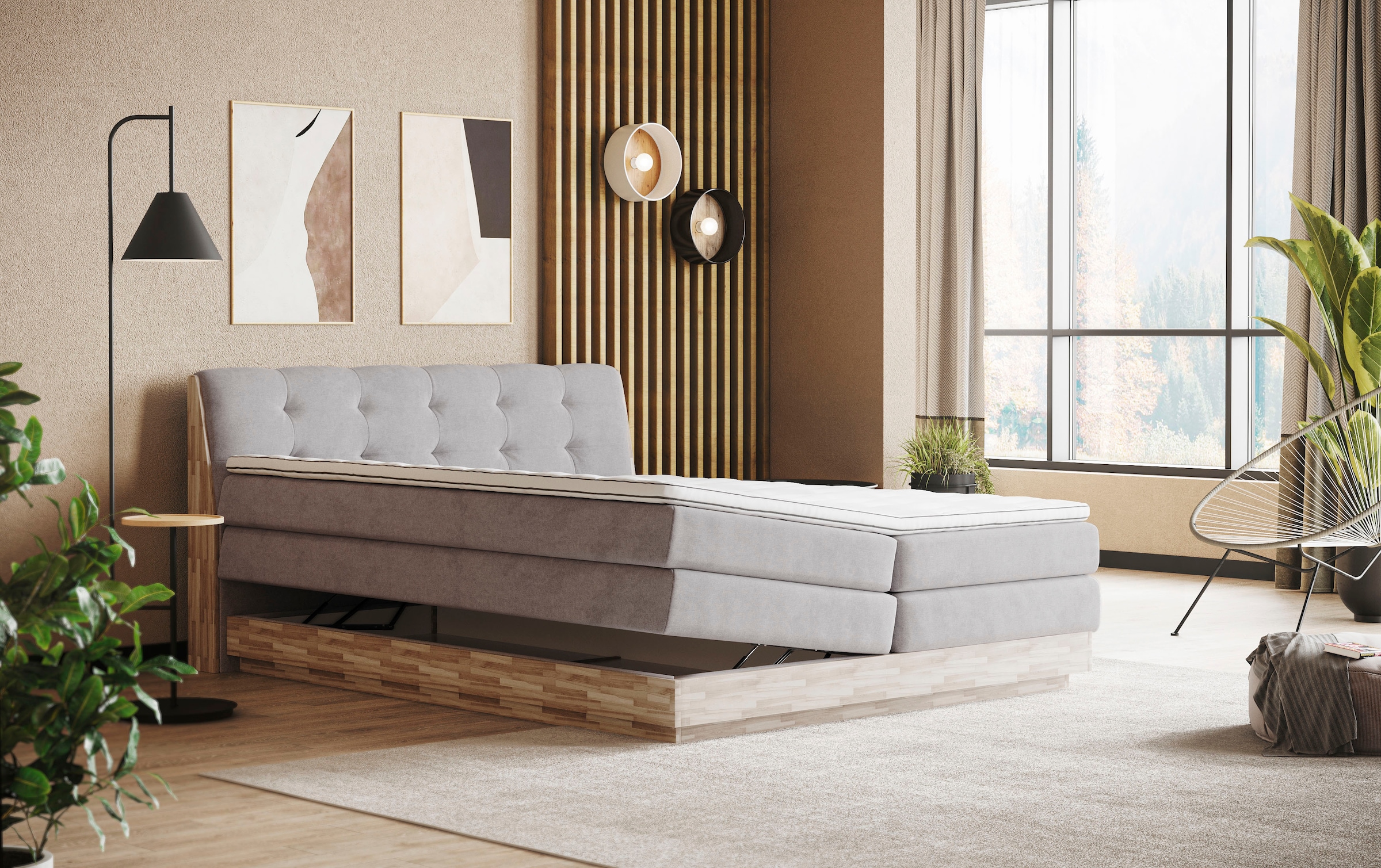 Home affaire Boxspringbett »Naome«, Boxspringbett, Inklusive Topper