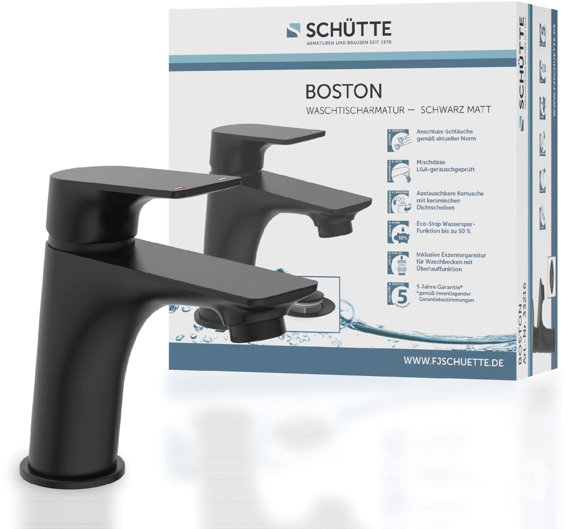 Schütte Waschtischarmatur »BOSTON«, wassersparende Eco-Click-Funktion, inkl günstig online kaufen