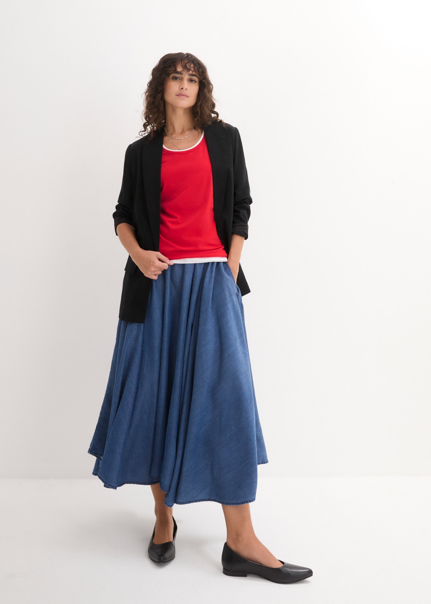 bonprix Longtop Packung, 5 tlg. figurumspielende Passform, po-bedeckend