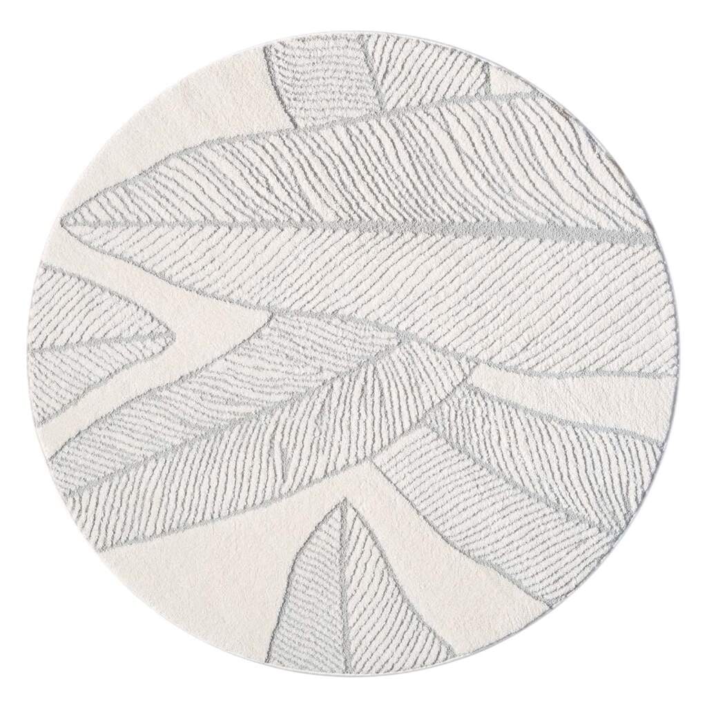 Carpet City Teppich »LOUNGE 0629«, rund, 15 mm Höhe, Kurzflor-Teppich Modern, Hoch-Tief-Struktur, Wohnzimmer, Schlafzimmer