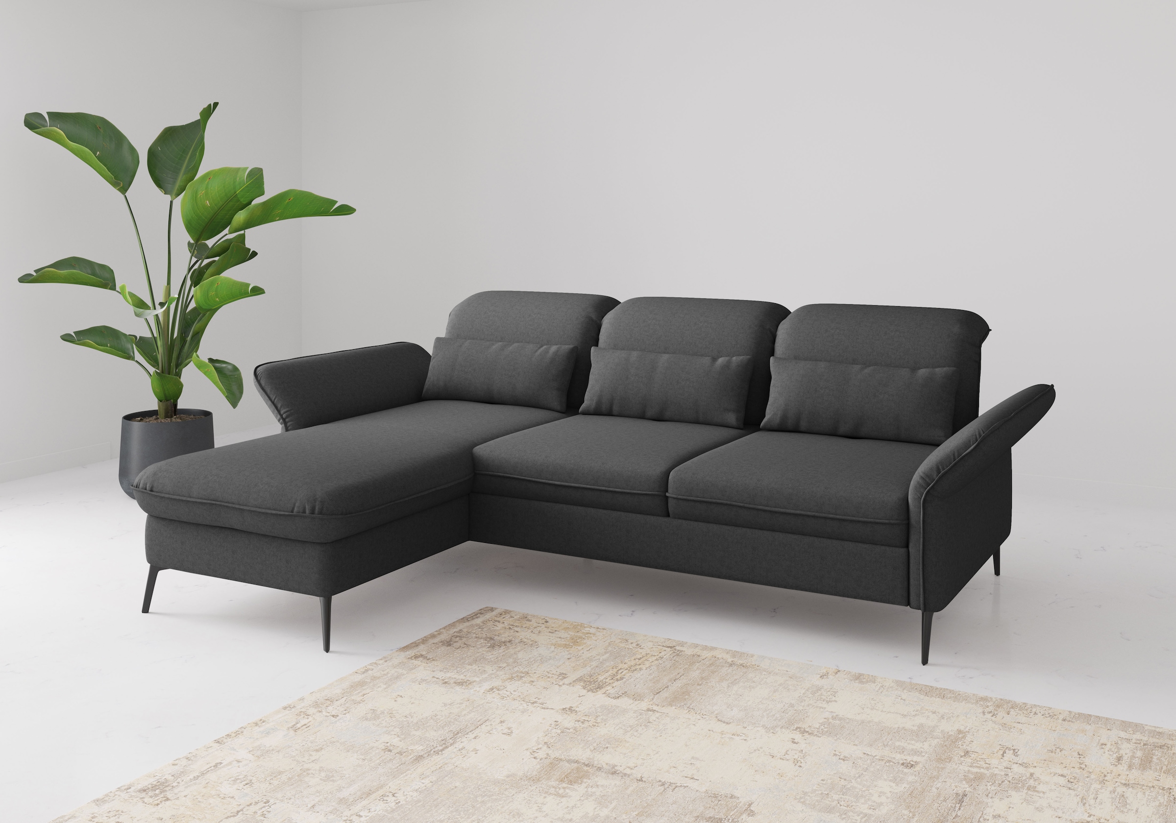 sit&more Ecksofa »Emely, inkl. Sitztiefenverstellung« wahlweise mit Bettfun günstig online kaufen