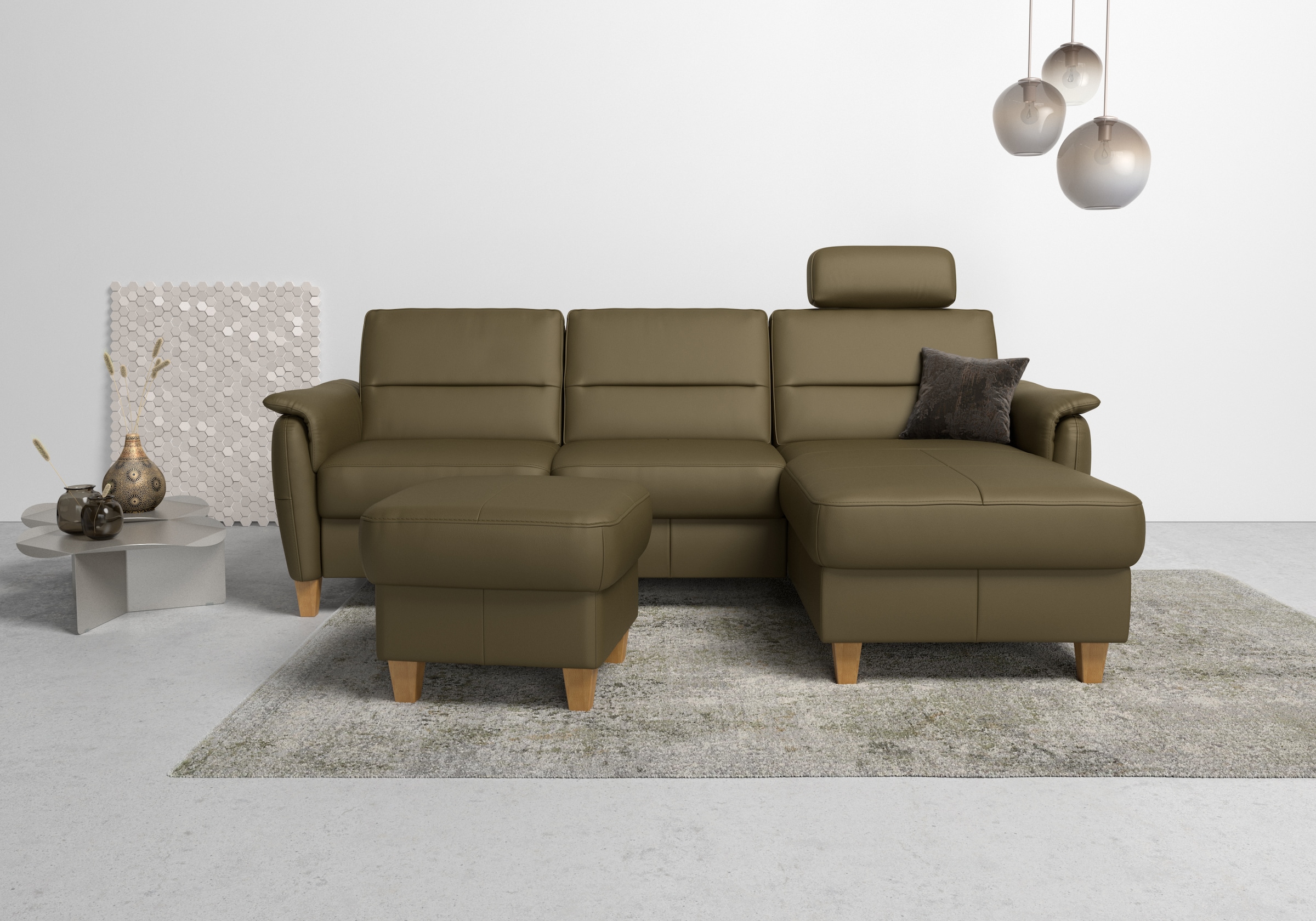 Home affaire Ecksofa »Palmera L-Form«, Federkern, wahlweise mit Bettfunktion und mit/ohne Bettkasten