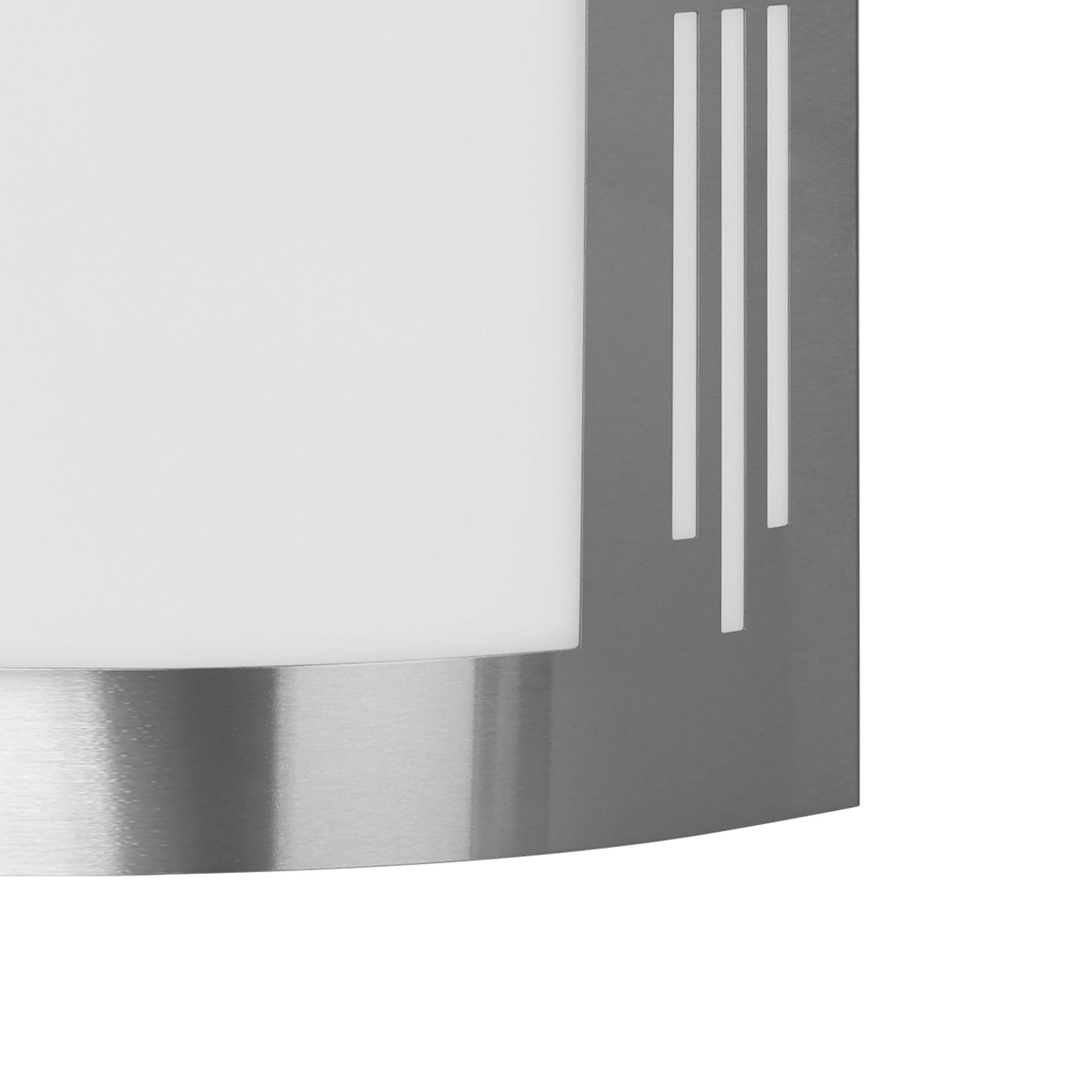 EGLO Wandleuchte »City Wandlampe, Außenbeleuchtung, Außenlampe, silber, weiß , E27, IP44« E27 1 Stk. Wand-/Deckenleuchte - L23,5 x H26 x AL9 cm - edelstahl - 1X60W exkl.