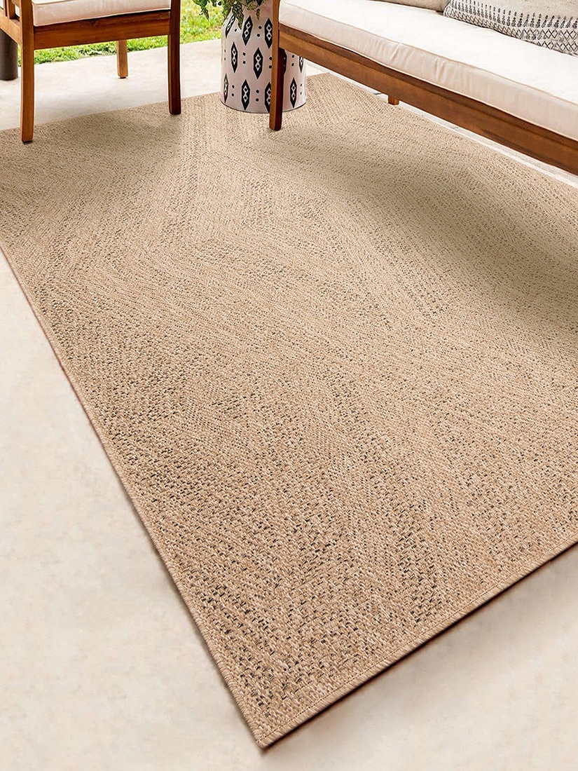 the carpet Teppich »Kansas«, rechteckig, 1 mm Höhe, moderner robuster In und Outdoor Teppich Jute Look