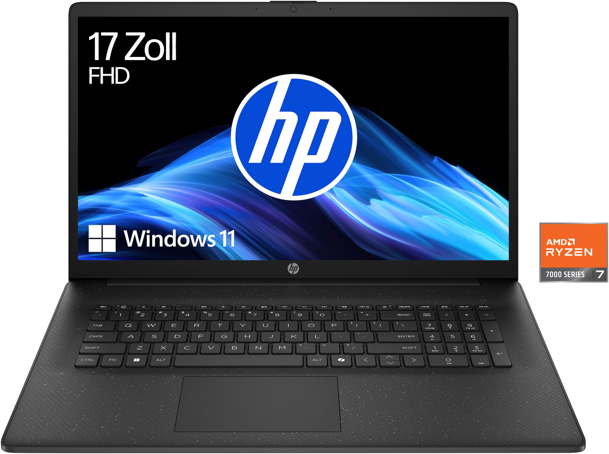 HP Notebook "17-cp AMD", schwarz, 16 GB RAM 1.000 GB SSD, Ryzen 7, Windows 11 Home