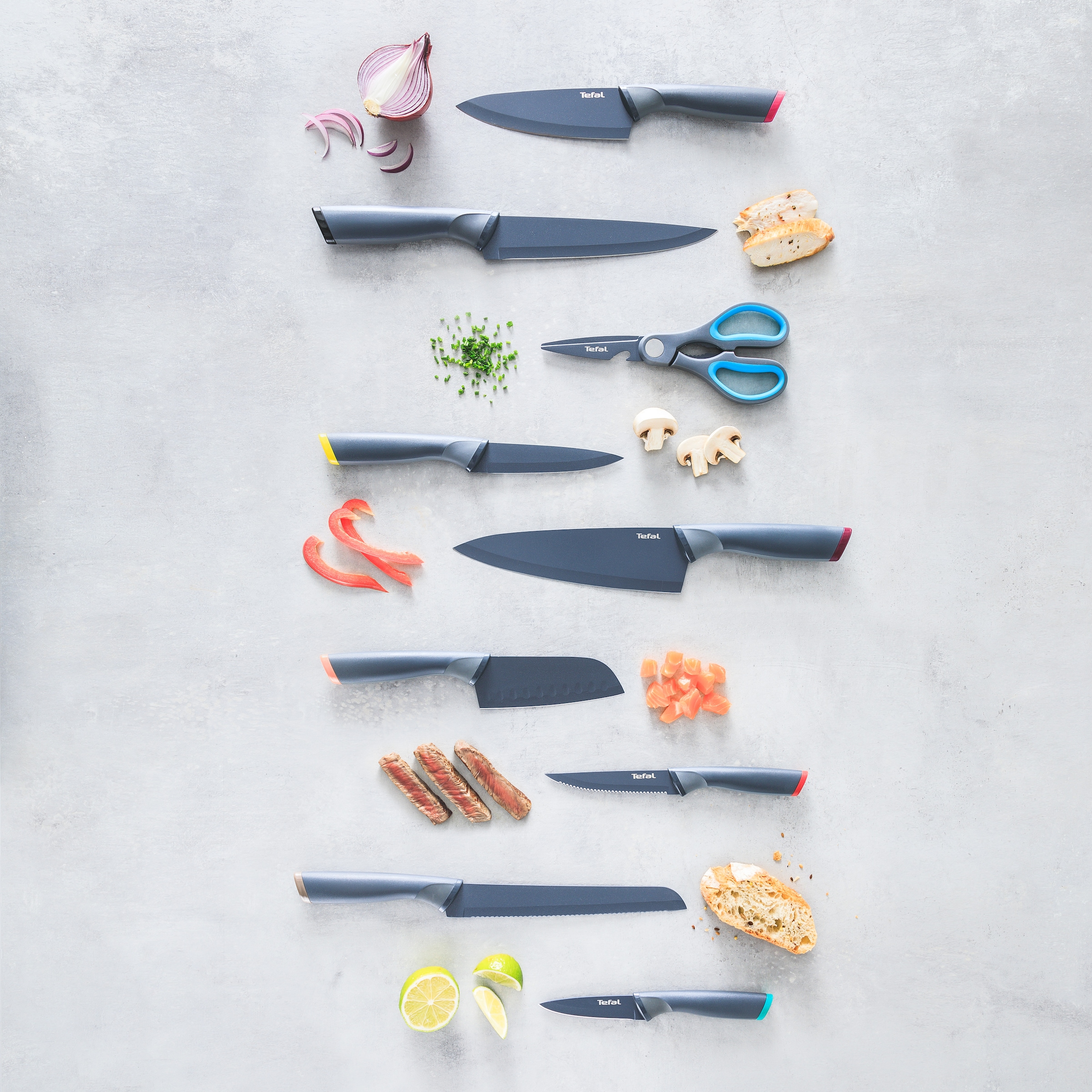 Tefal Santokumesser »Fresh Kitchen« 12 cm, Klingen aus rostfreiem Stahl, Titan-Versiegelung, Klingenschutz