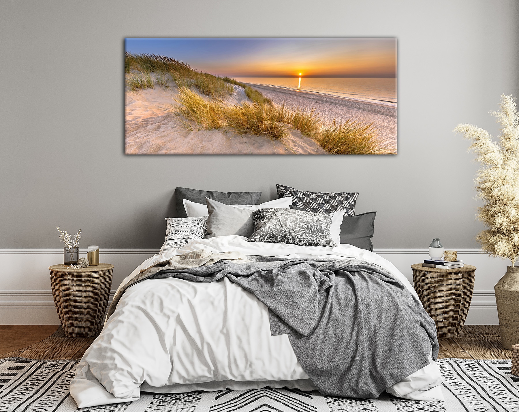 Bönninghoff Bild »STRAND 60x140 cm – Leinwandbild Keilrahmen Deko modern«