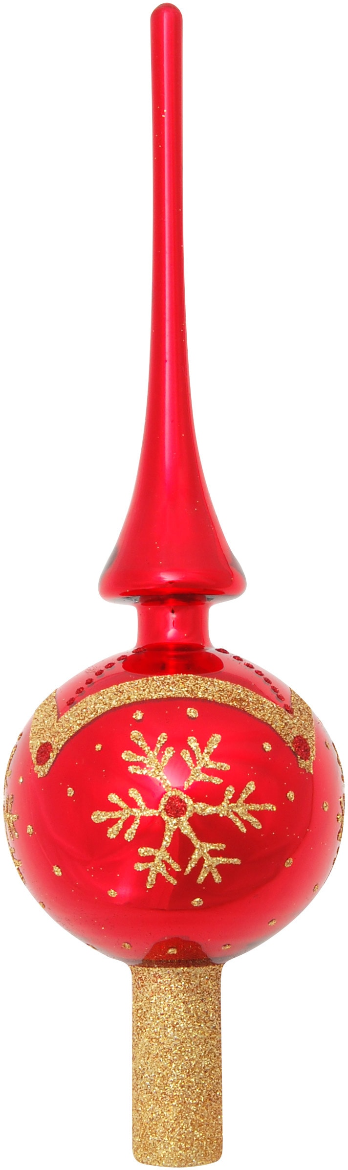 (1 Dekor bestellen Christbaumspitze rot, mit Weihnachtsdeko Christbaumschmuck«, Lauscha »KGL03335, aus Glas, Glas Krebs tlg.),