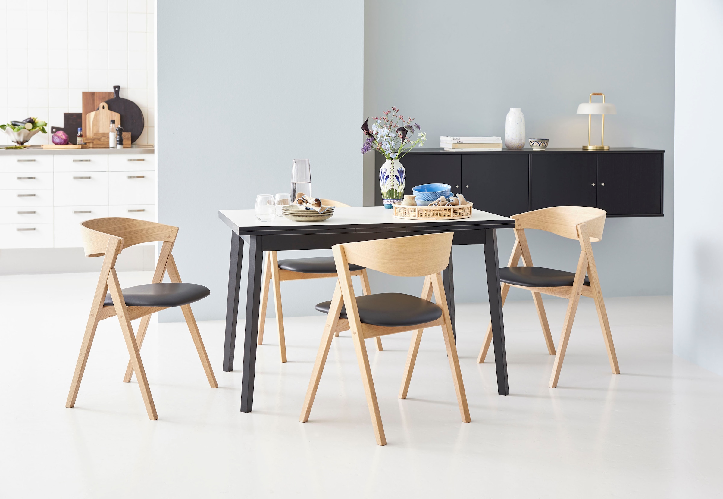 Hammel Furniture Esstisch »Basic Single, schnell innenliegende Einlegeplatten ausziehbar,«, 120(220)x80 cm, Melamin / Massivholz, stabiler dänische Design Tisch