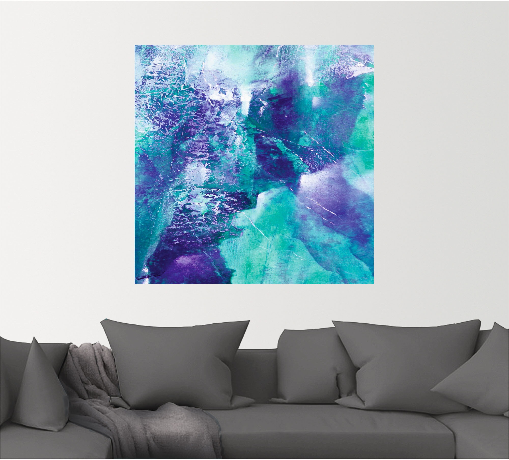 Artland Wandfolie »Abstrakte Komposition grün und violett«, Gegenstandslos, günstig online kaufen
