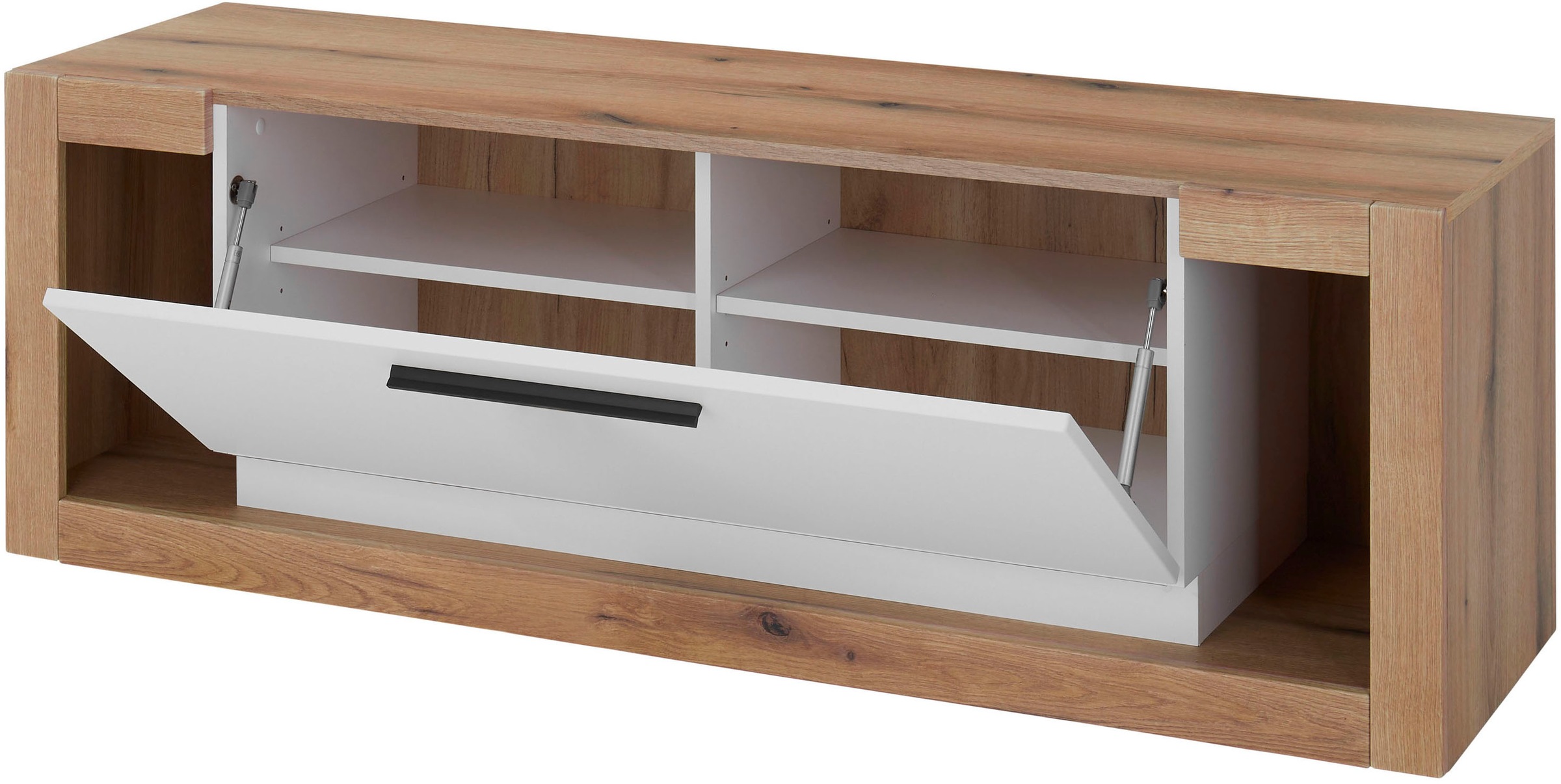 INOSIGN Lowboard »Brixen, moderner TV-Schrank, Kommode in Eiche Evoke Dekor mit Weiß«, Metallgriffe, ausreichend Stauraum, vielseitig einsetzbar