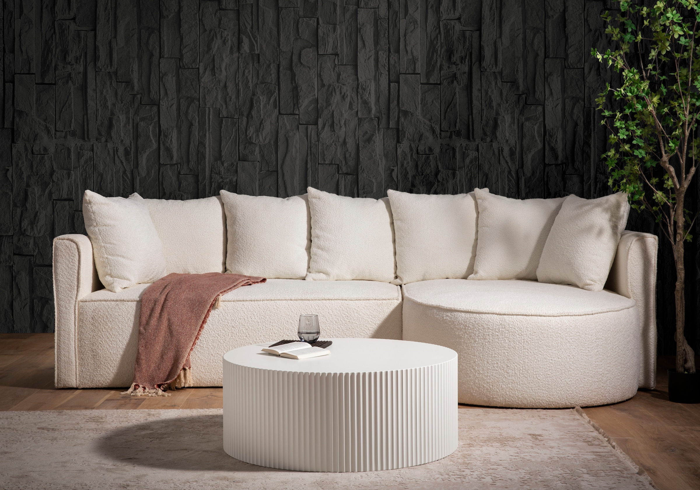 SalesFever Couchtisch »New Orleans«, (Set, 1 St.), mit umlaufender Rillenstruktur