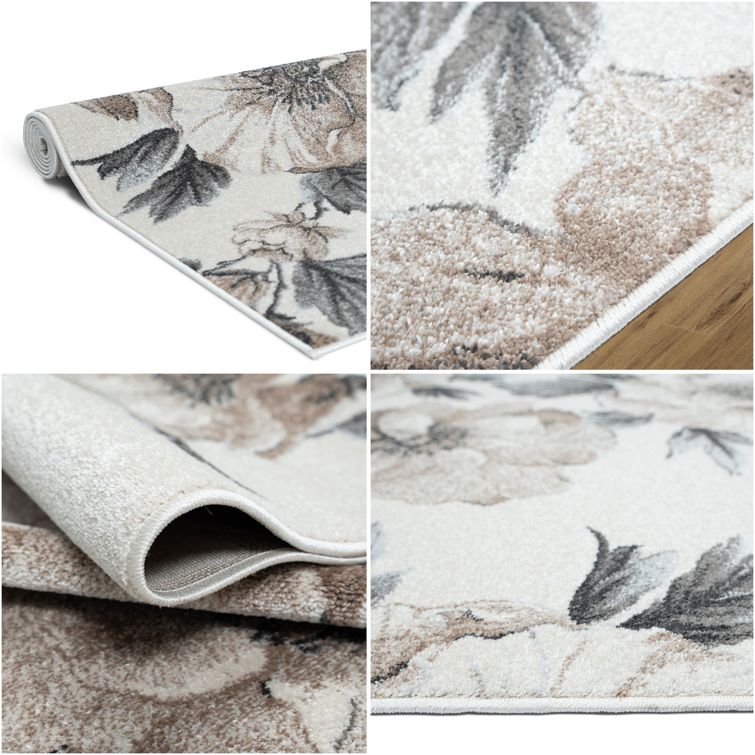 OTTO home Teppich »Florent, Blumen Design, Vintage« rechteckig 9 mm Höhe Floral, detailreiche Blüten, Botanical, elegant, Wohnzimmer