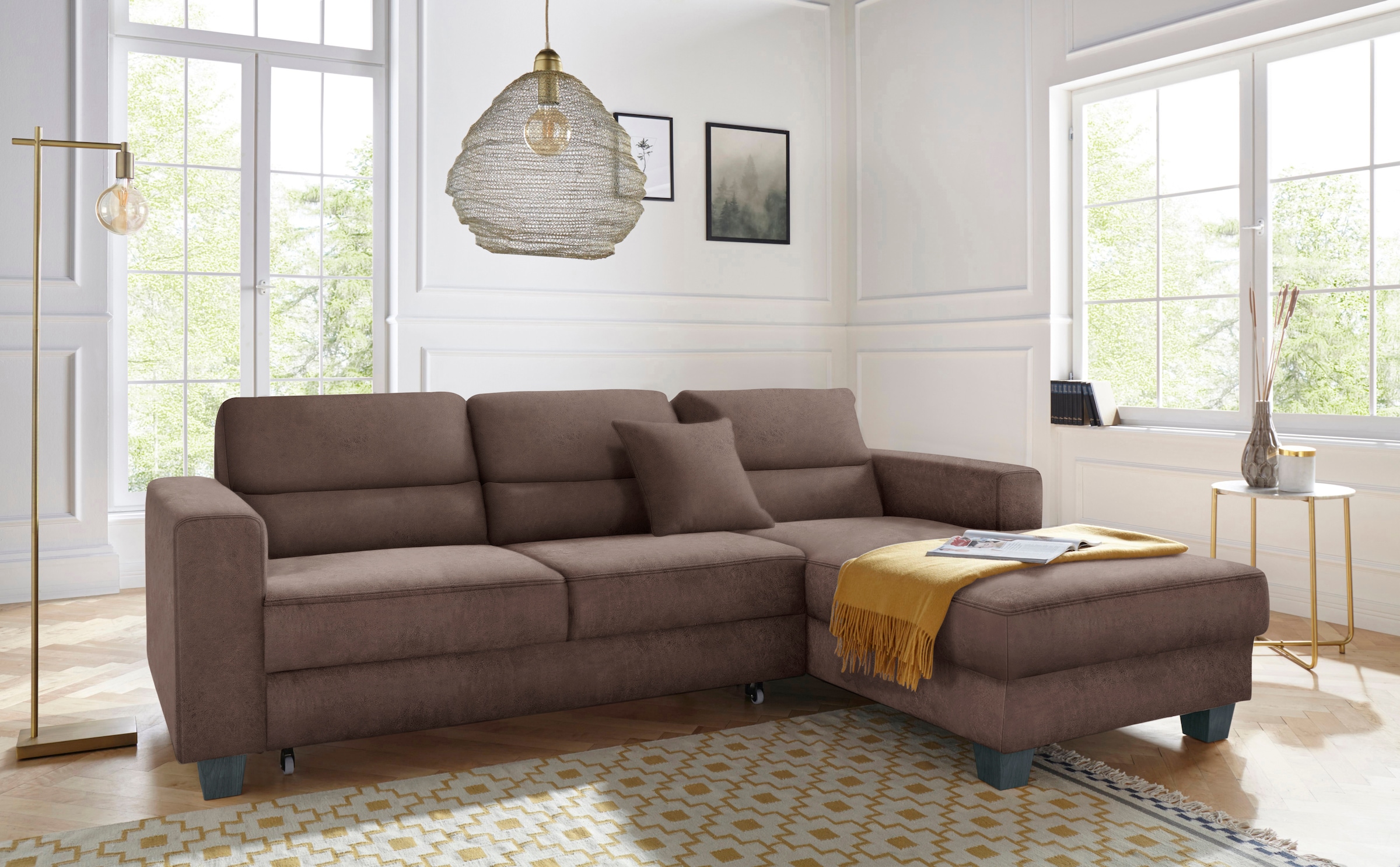 TRENDMANUFAKTUR Ecksofa »Chamber, zeitlos und modern, bequem mit hohem Sitz günstig online kaufen