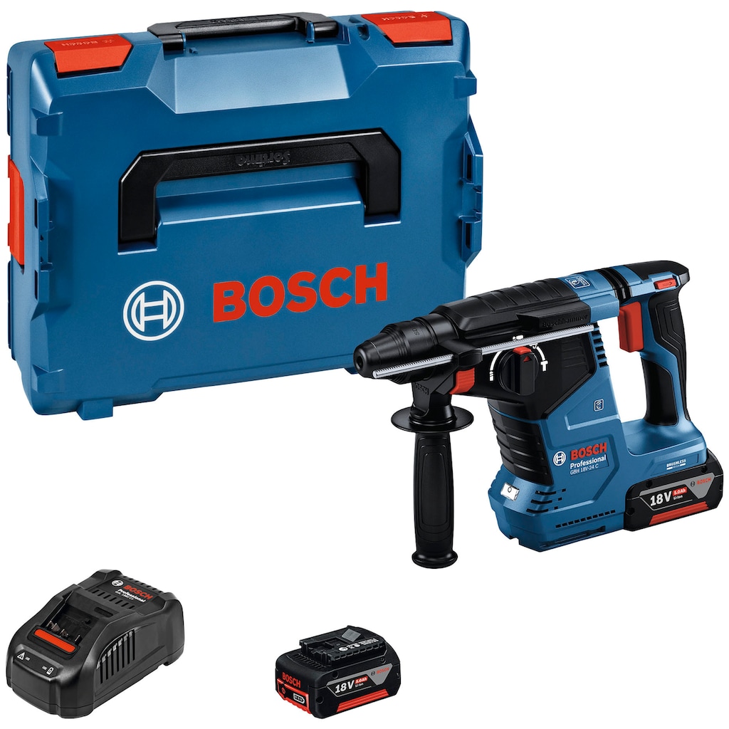 Bosch Professional Akku-Bohrhammer »GBH 18V-24 C«, (Set), inkl. 2 Akkus und Ladegerät