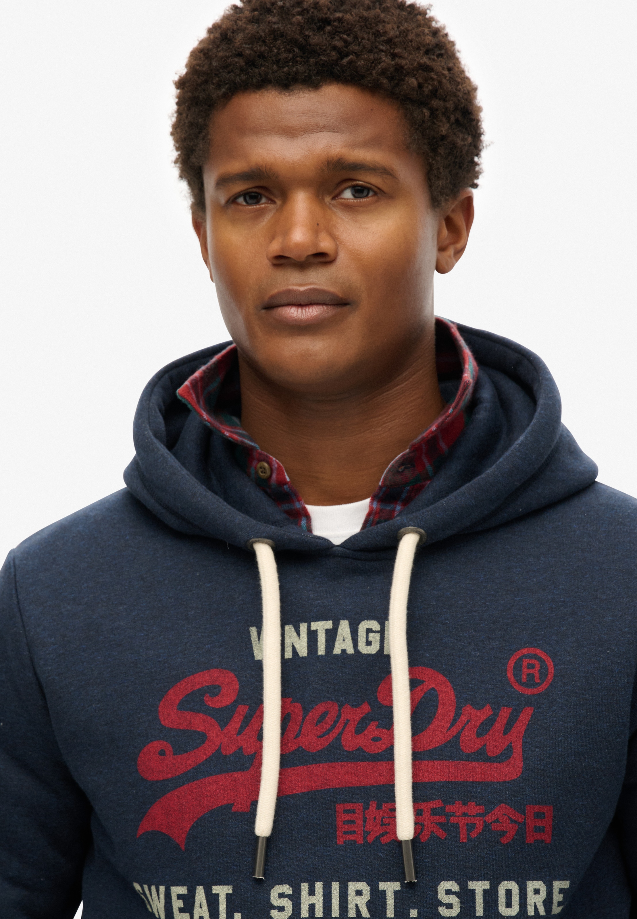Superdry Kapuzensweatshirt »SD-VL HERITAGE RELAXED HOOD«, aus Baumwollmischung, Relaxed Fit, mit Rippbündchen am Rumpfabschluss

