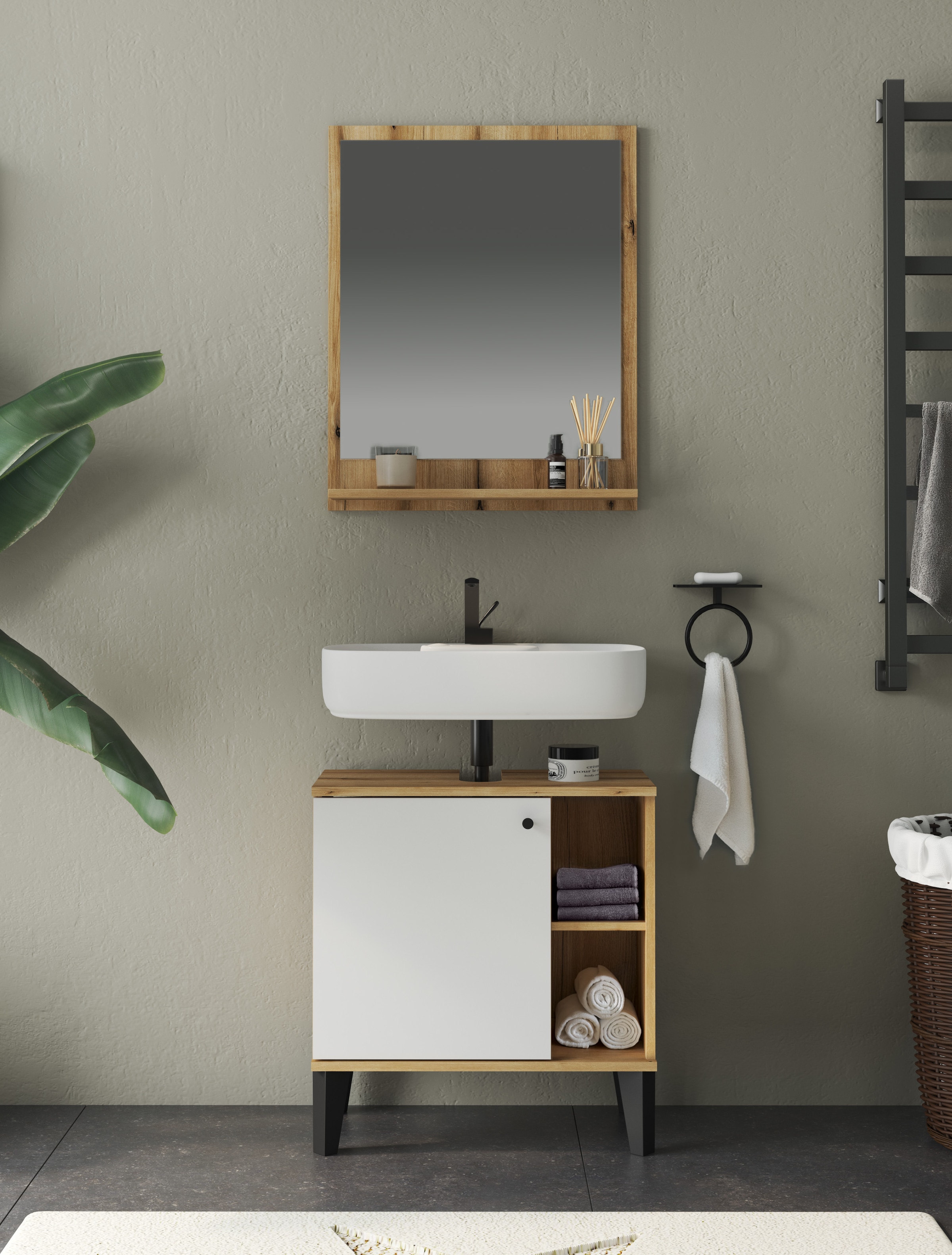 INOSIGN Badmöbel-Set »OSLO, Bad im skandinavischen Design« Set, 1 Stk. tlg. günstig online kaufen