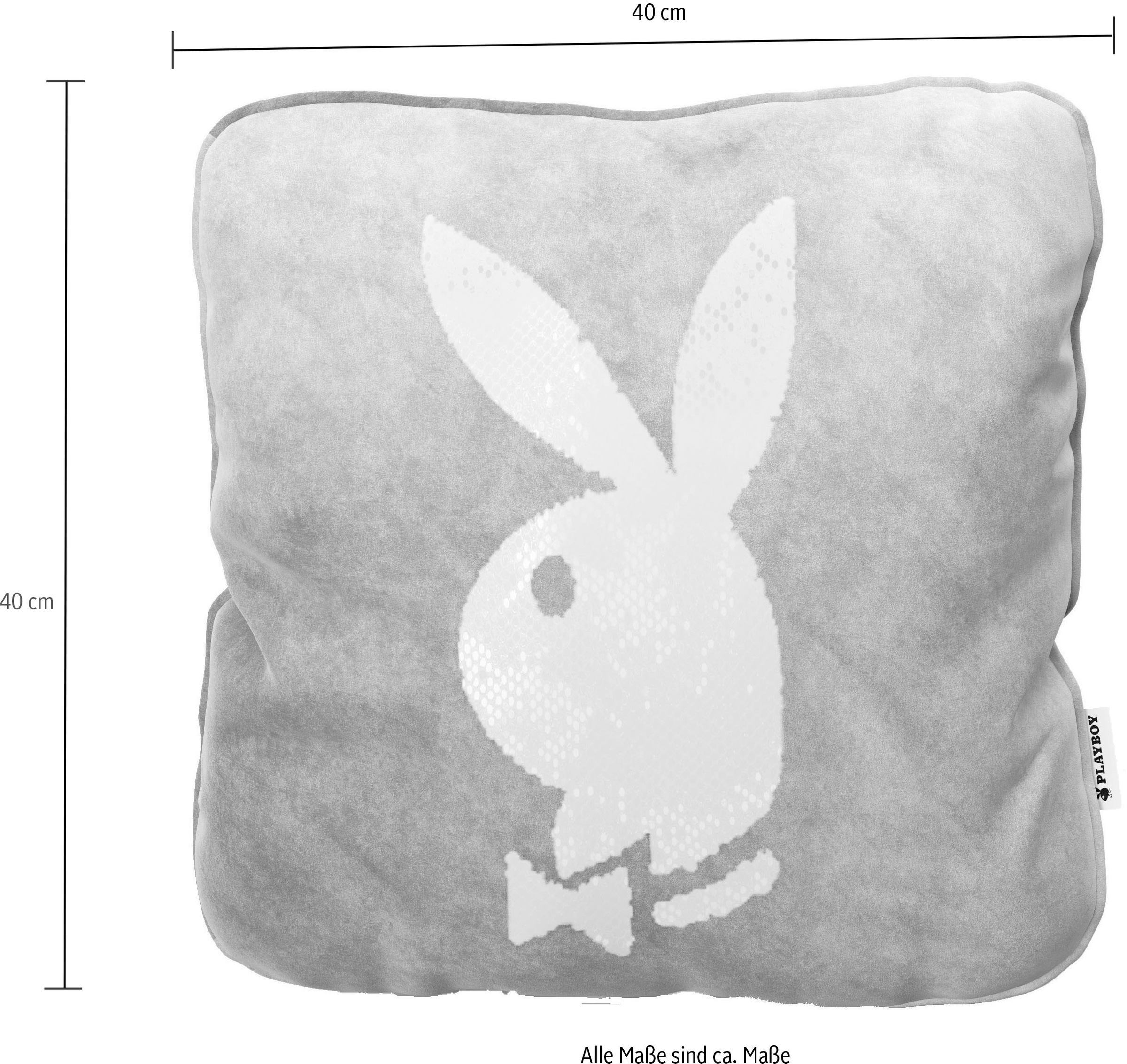 PLAYBOY Dekokissen »Samtkissen ELLEN, Bunnyhead«
