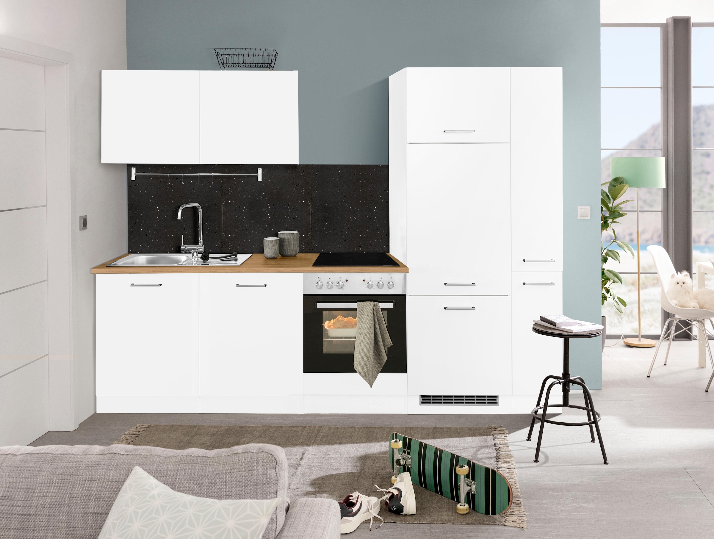 KOCHSTATION Küchenzeile »KS-Kehl«, ohne E-Geräte, Breite 270 cm, für Kühlschrank und Geschirrspüler