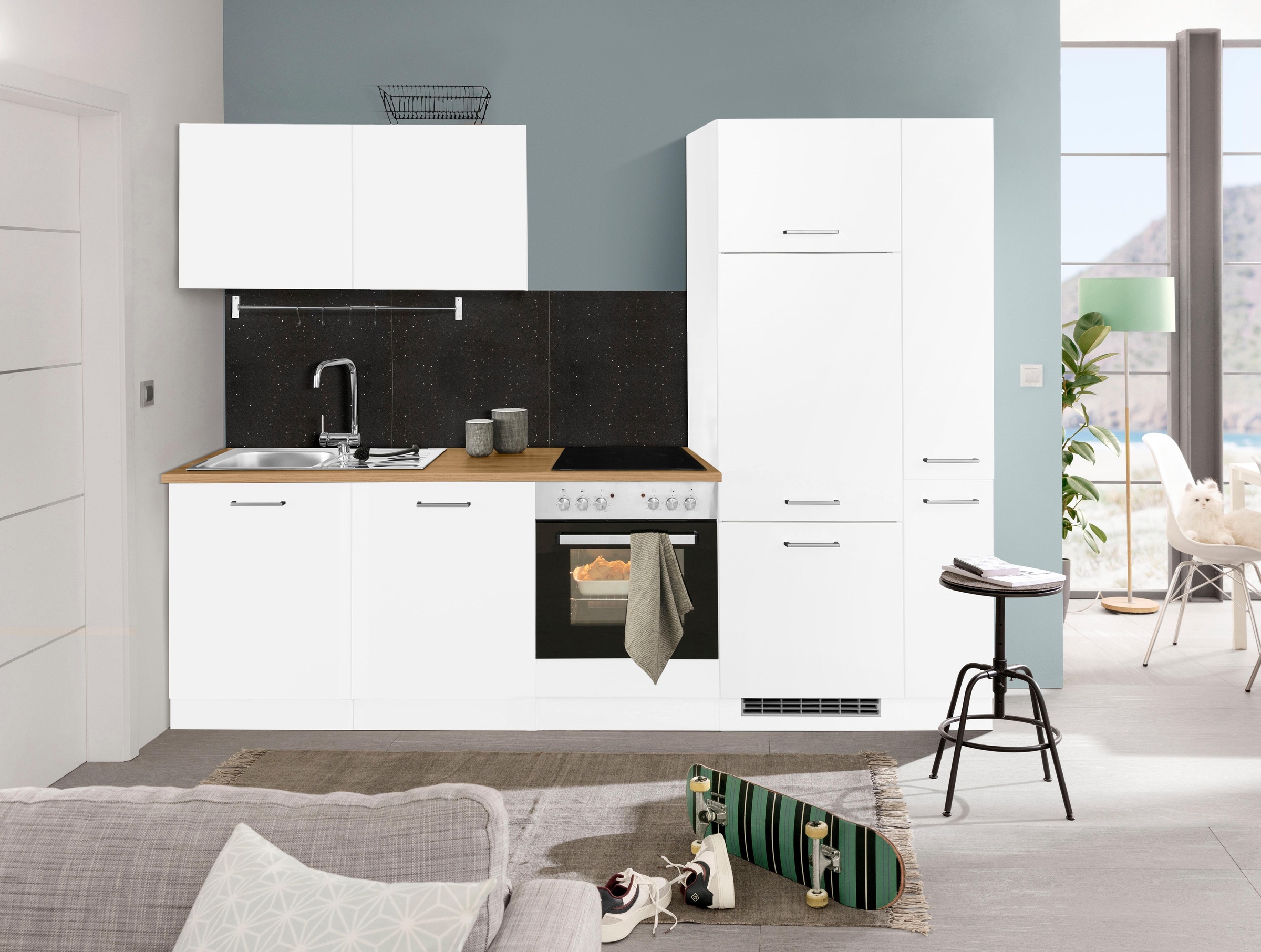 KOCHSTATION Küchenzeile »KS-Kehl«, ohne E-Geräte, Breite 270 cm, für Kühlsc günstig online kaufen