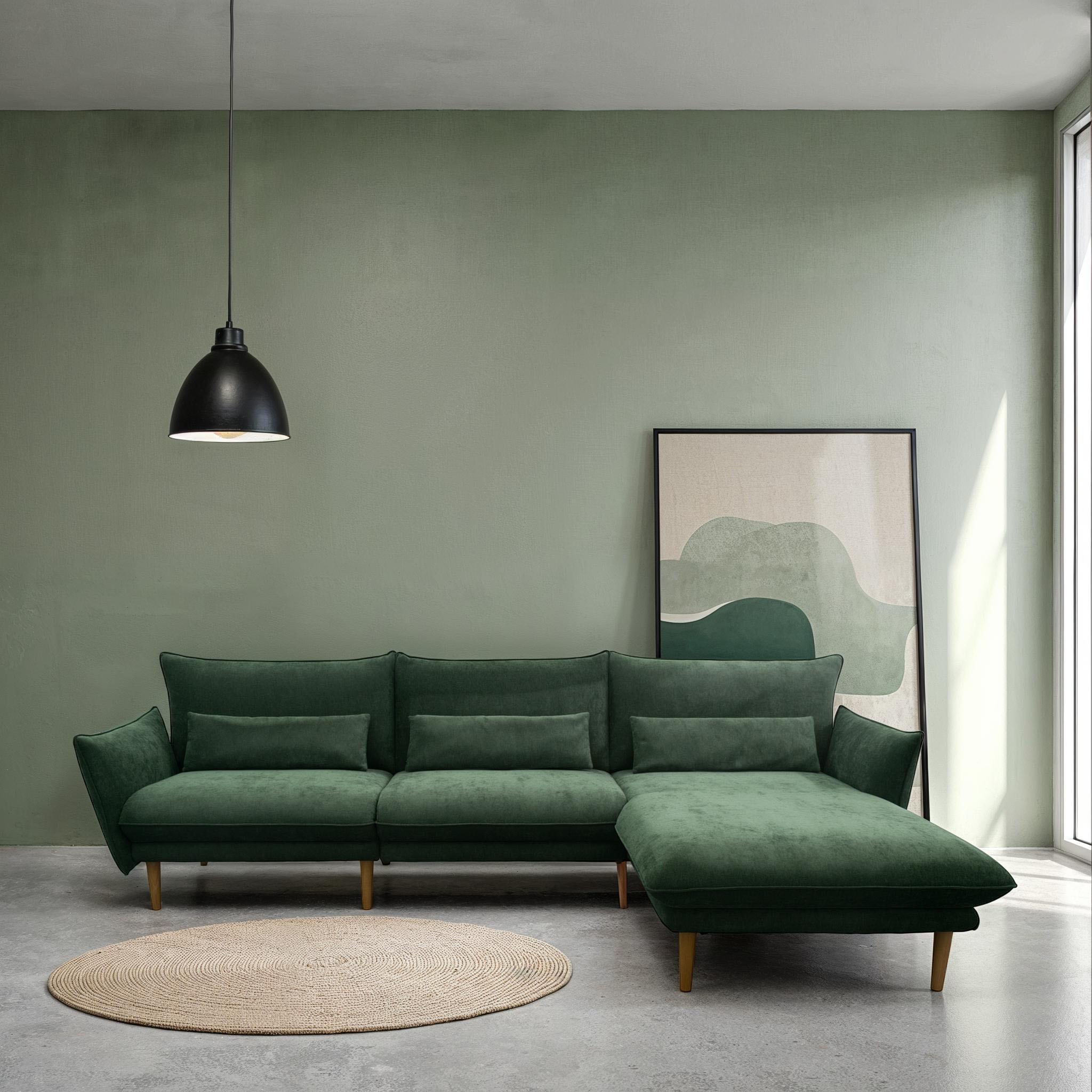 DOMO collection Ecksofa »Leuven modern mit schmalen Armlehnen, Breite 282 c günstig online kaufen