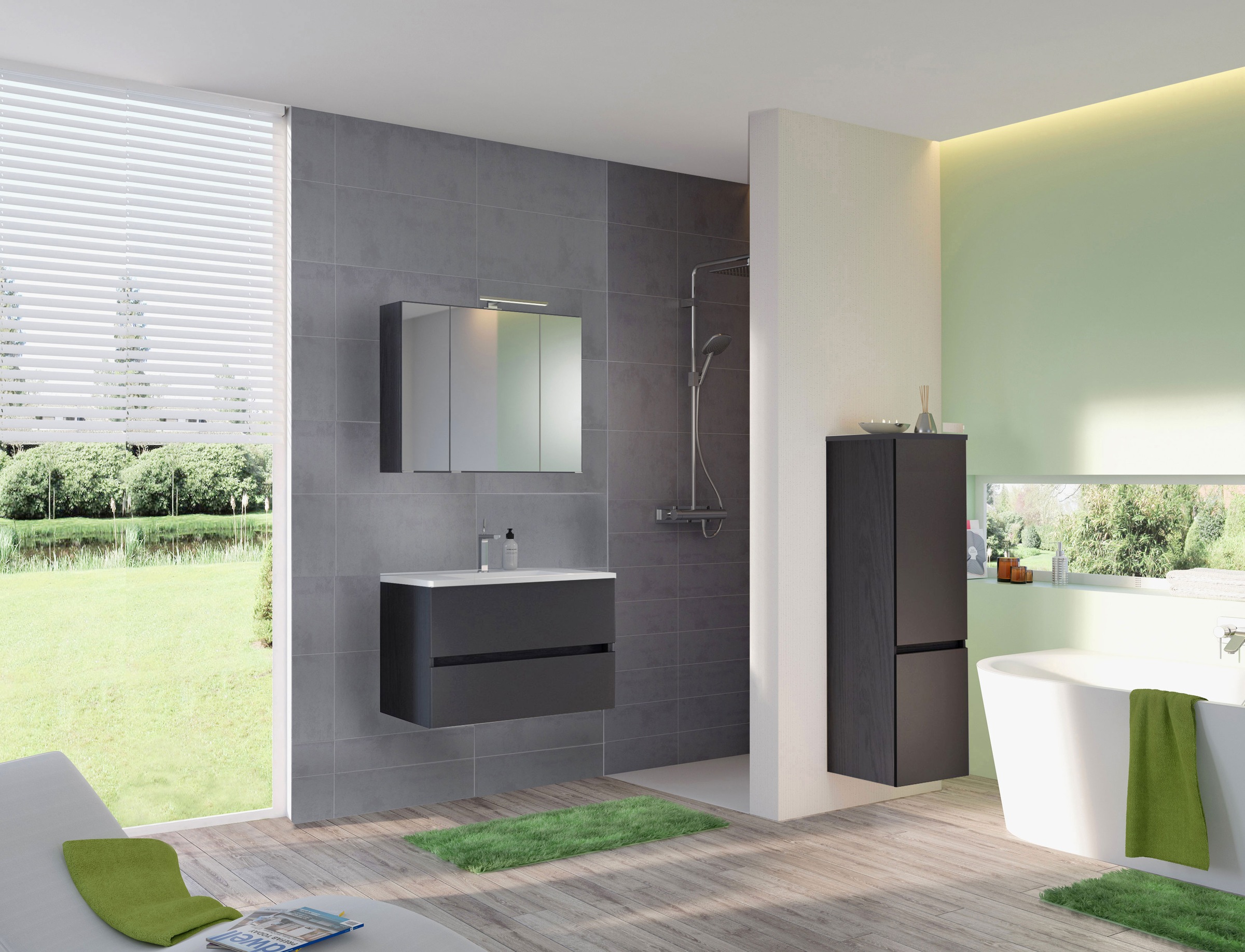 welltime Badmöbel-Set »Welltime Möbel Baabe Waschtisch-Set 3tlg. oder 5tlg. günstig online kaufen