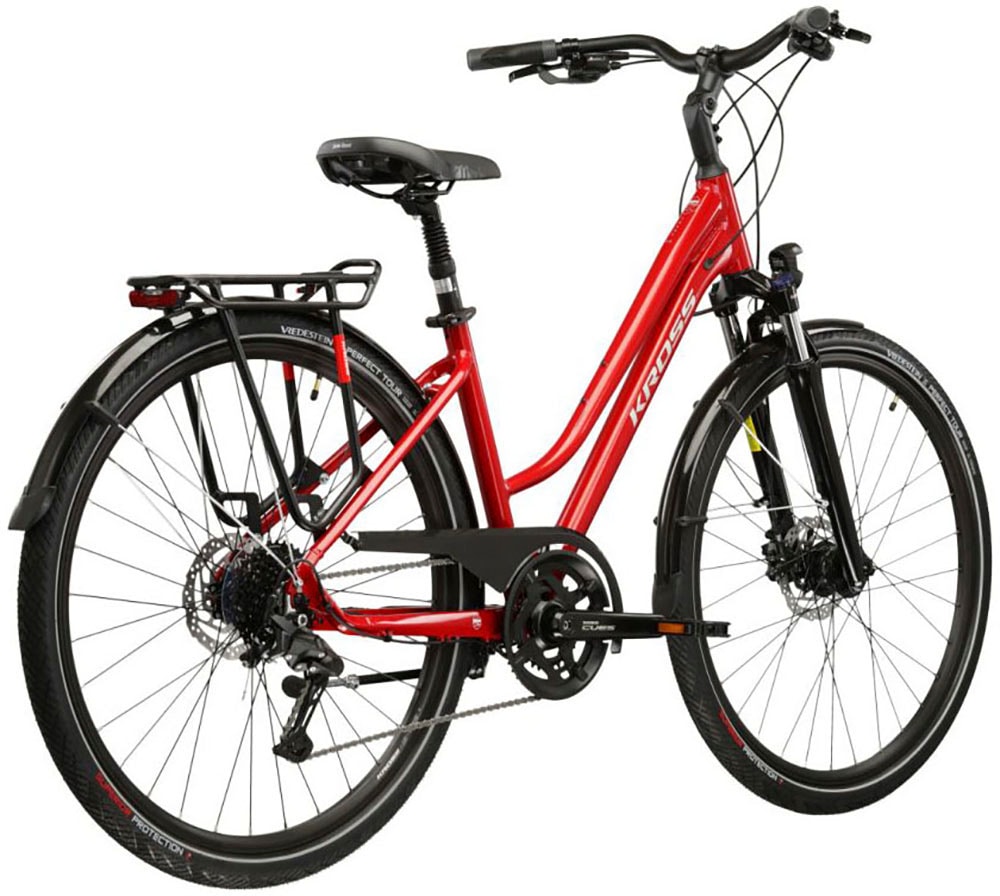 Kross Trekkingrad »Damen-Trekkingrad 28" Trans 5.0 Rot 18 Gänge« 18 Gang Shimano CUES U3020 Schaltwerk Kettenschaltung