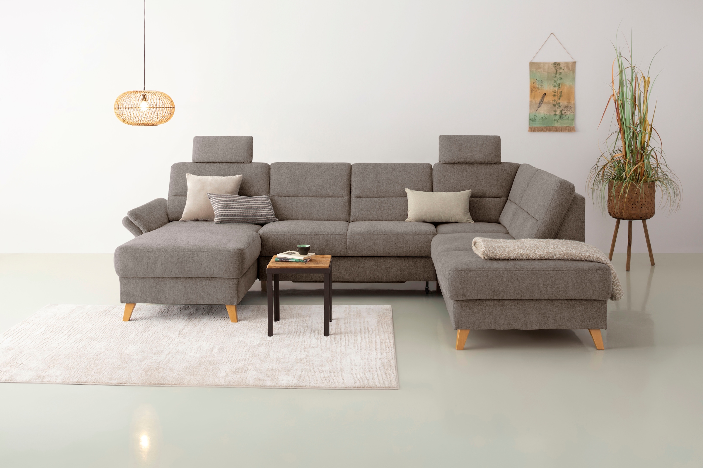 Home affaire Wohnlandschaft »Westerland U-Form« Federkern, wahlweise Bettfu günstig online kaufen