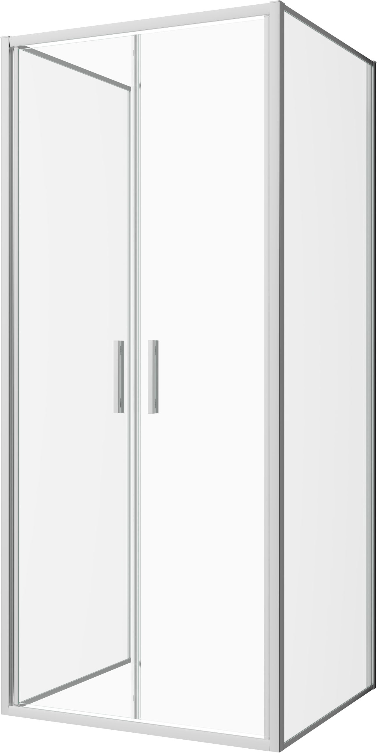 Sanotechnik Dusch-Doppelflügeltür »Sanotechnik SlimLine Salontür chrom« 6mm ESG Sicherheitsglas mit Easy-Clean-Beschichtung