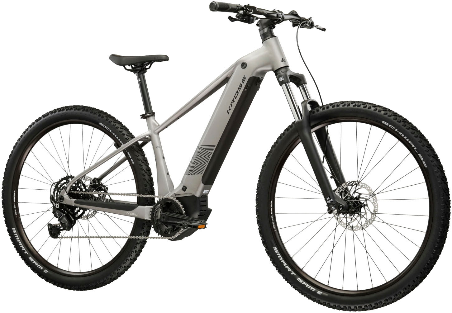 Kross »Influx Hybrid 2.0 16,7Ah / 600 Wh 29 Zoll silber 9 Gänge 2026« 9 Gang Shimano CUES U4000 Schaltwerk Kettenschaltung Mittelmotor 250 W BOSCH PERFORMANCE LINE PX Mittelmotor