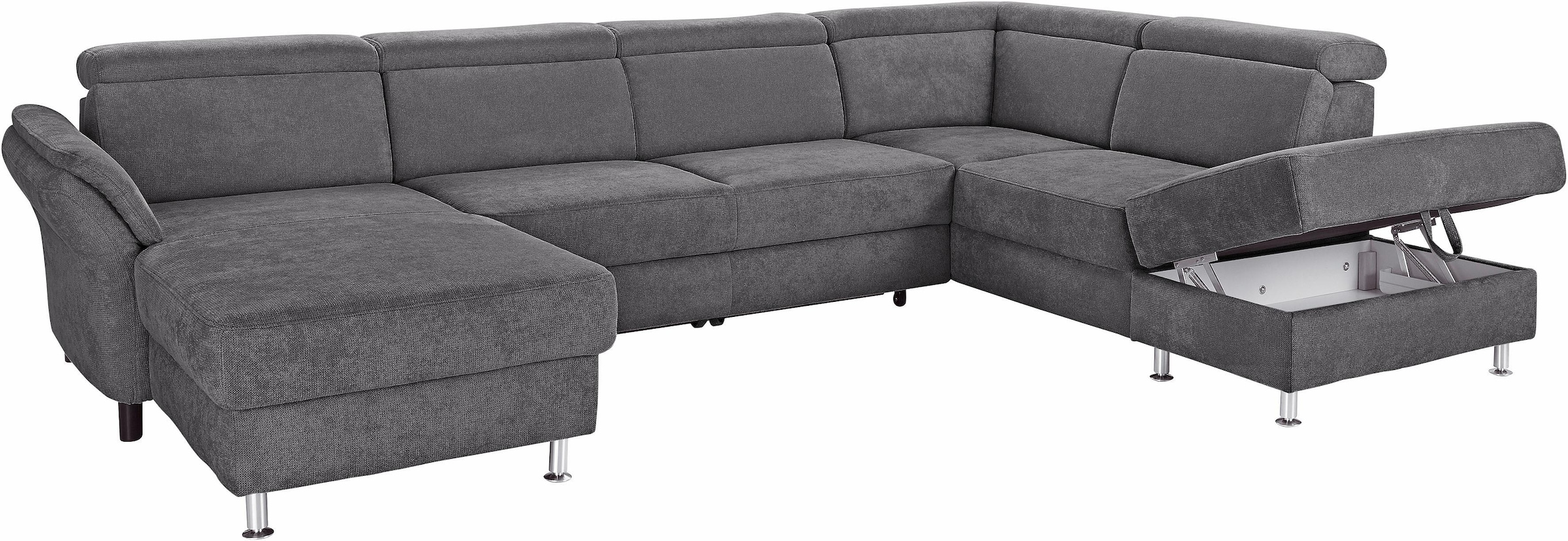 sit&more Wohnlandschaft »Avignon U-Form«, wahlweise mit Bettfunktion und Stauraum, inklusive Kopfteilverstellung