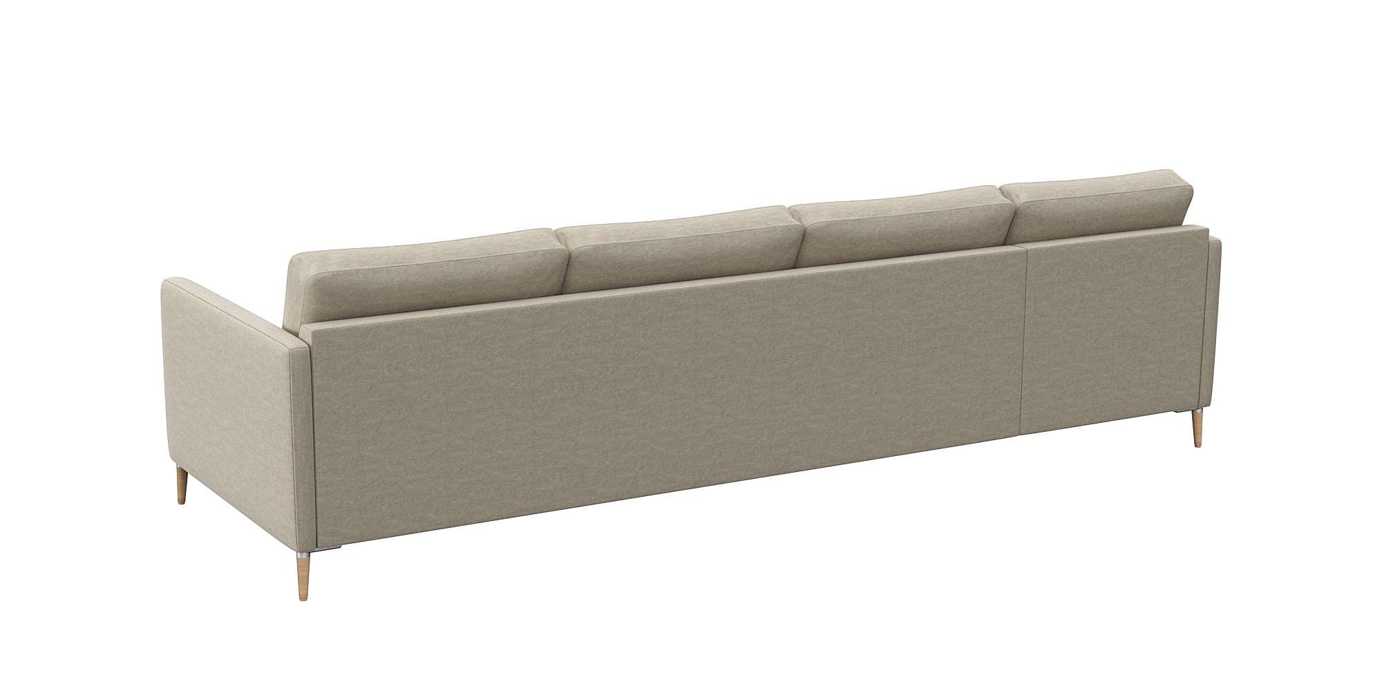 FLEXLUX Ecksofa »Fiore, super Sitzkomfort durch Kaltschaum im Sitz, L-Form«, schmale Armlehnen, Füße Alu+ Eiche