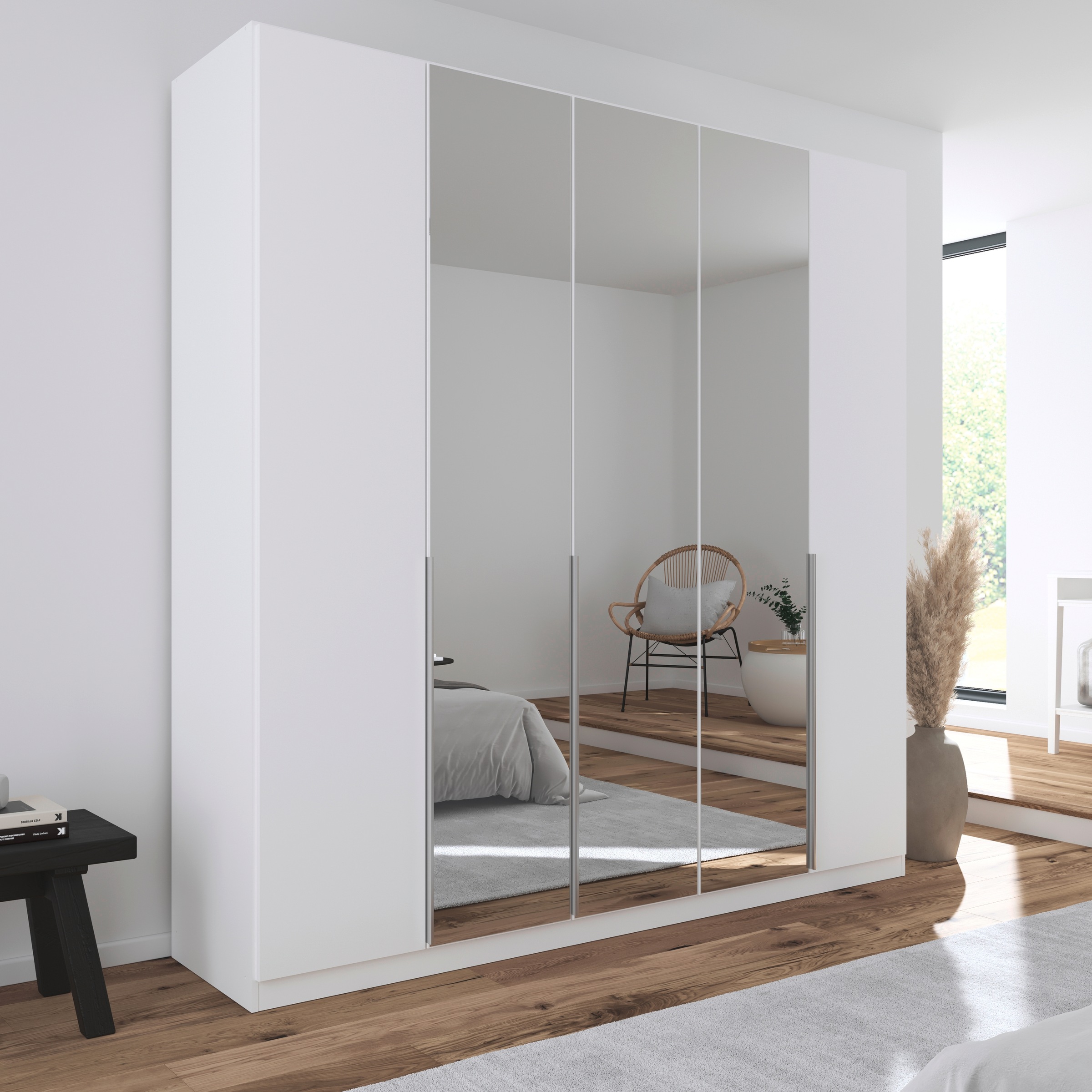 rauch Drehtürenschrank »Kleiderschrank Schrank Garderobe AGORDO mit Dekor- oder Hochglanzfront«, (in zwei Griff-Farben), durchdachte Innenausstattung, in 6 Breiten und 2 Höhen MADE IN GERMANY