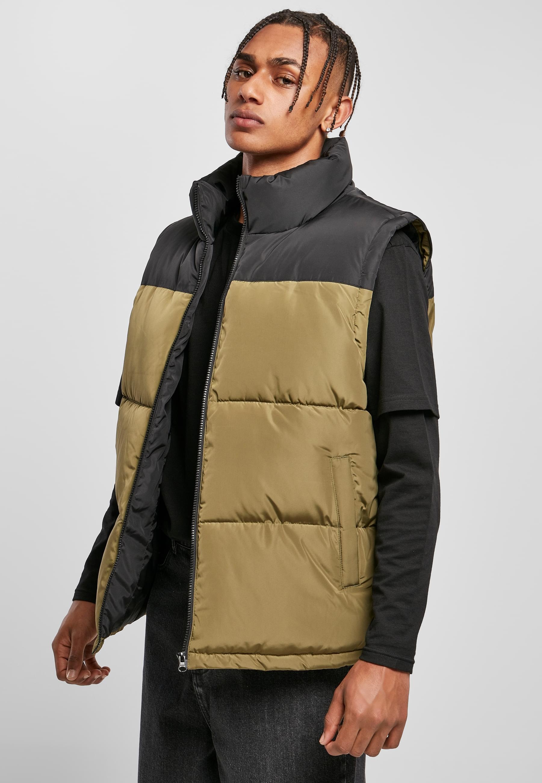 URBAN CLASSICS Jerseyweste »Urban Classics Herren Block Puffer Vest« 1 Stk.