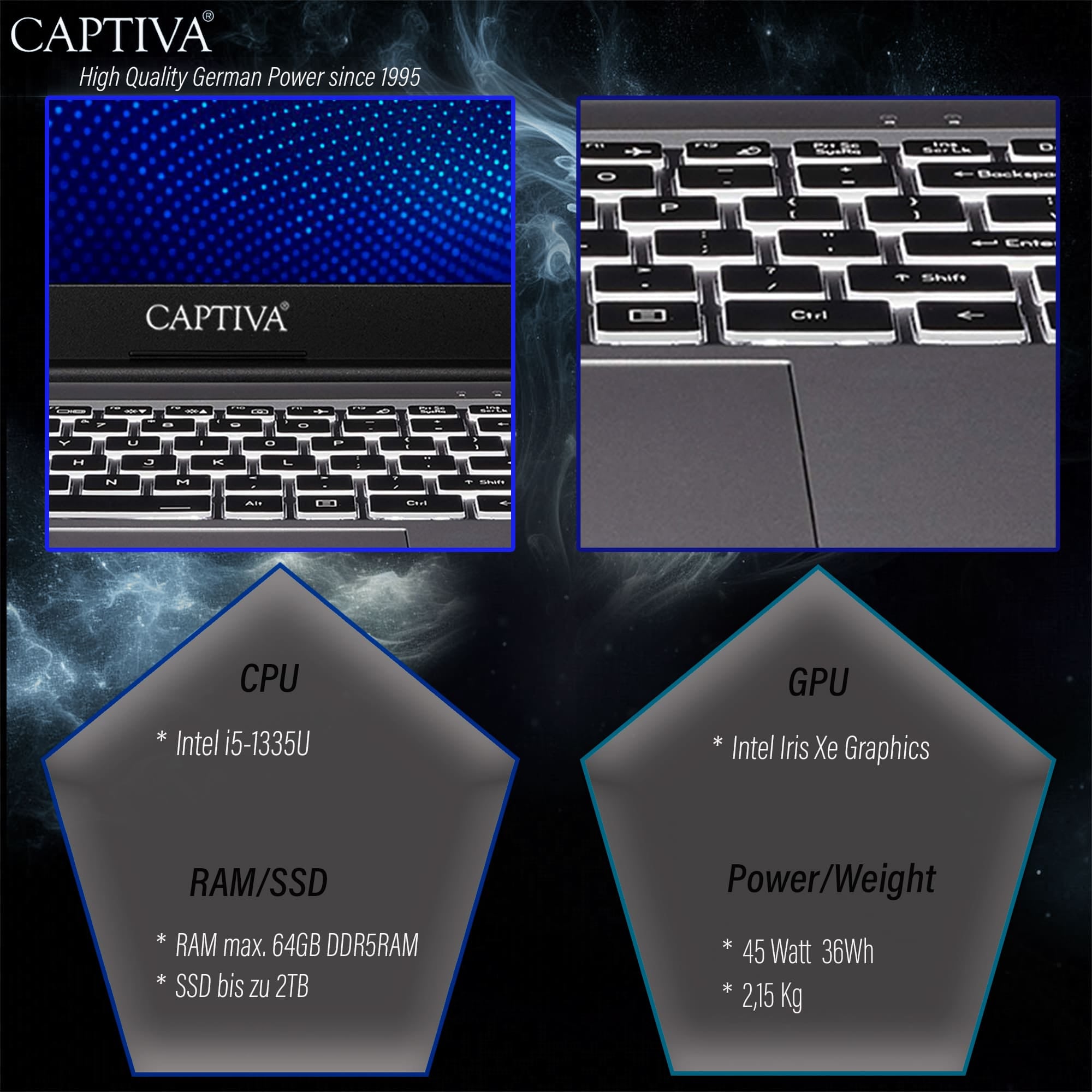 CAPTIVA Notebook »Power Starter I99-225CH« 43,9 cm / 17,3 ″ Intel Core i5 Iris Xe Graphics 1.000 GB SSD