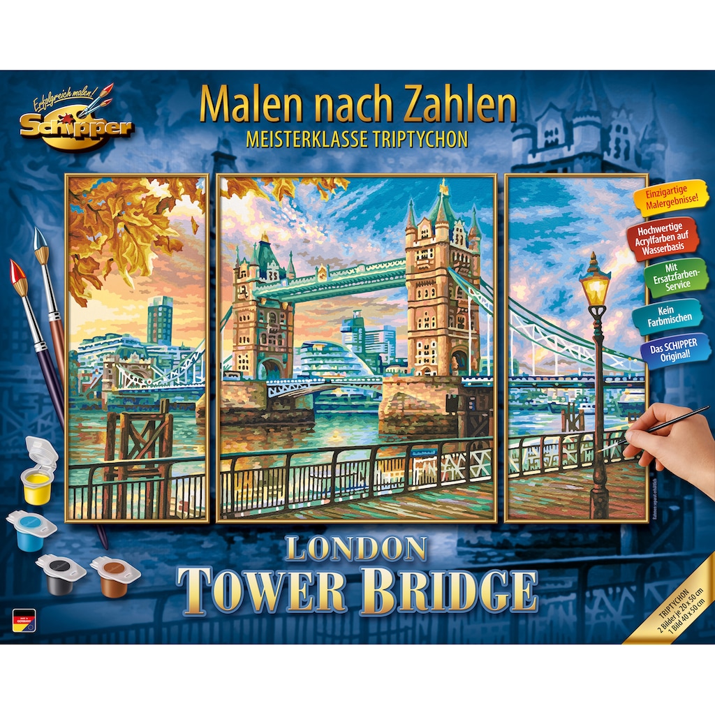 Schipper Malen nach Zahlen »Meisterklasse Triptychon - London - Tower Bridge«