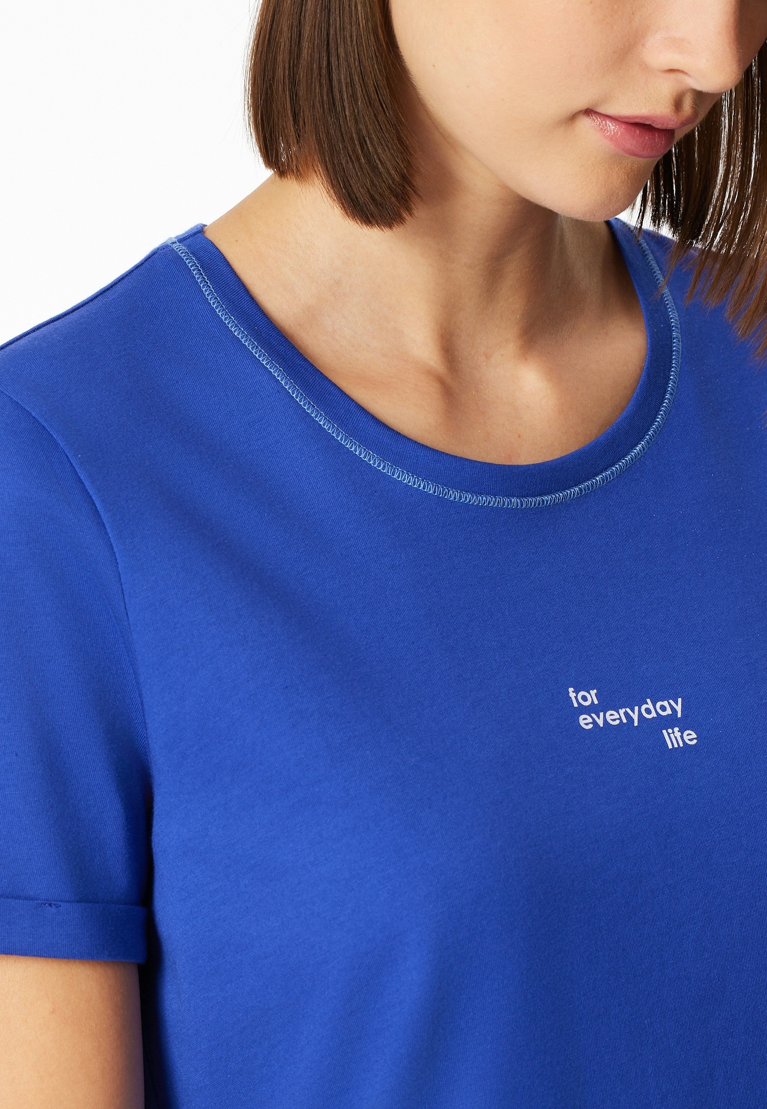 Schiesser Nachthemd »Casual Essentials« mit Statement-Print, Baumwolle, kurzärmelig, Rundhalsausschnitt