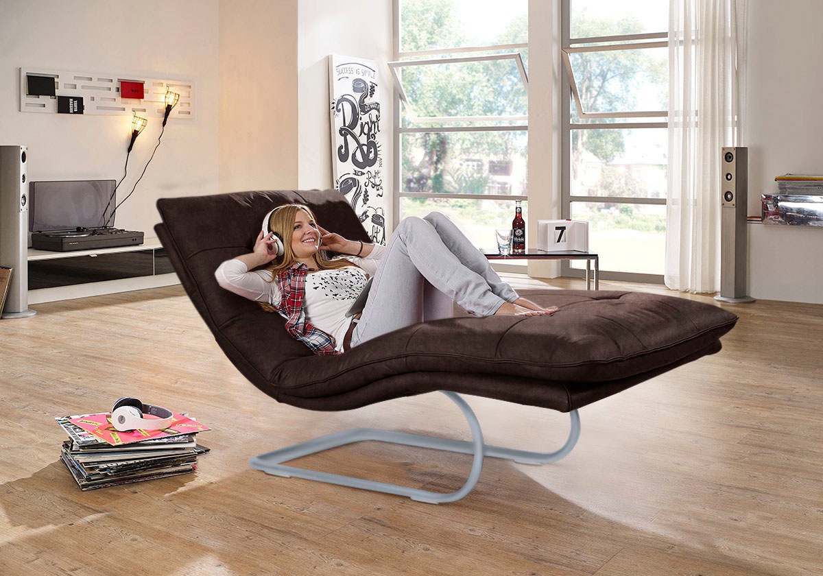 W.SCHILLIG Relaxliege »daily dreams«, in Waffelkissen-Optik, wahlweise mit Motor, silber matt, in 2 Breiten