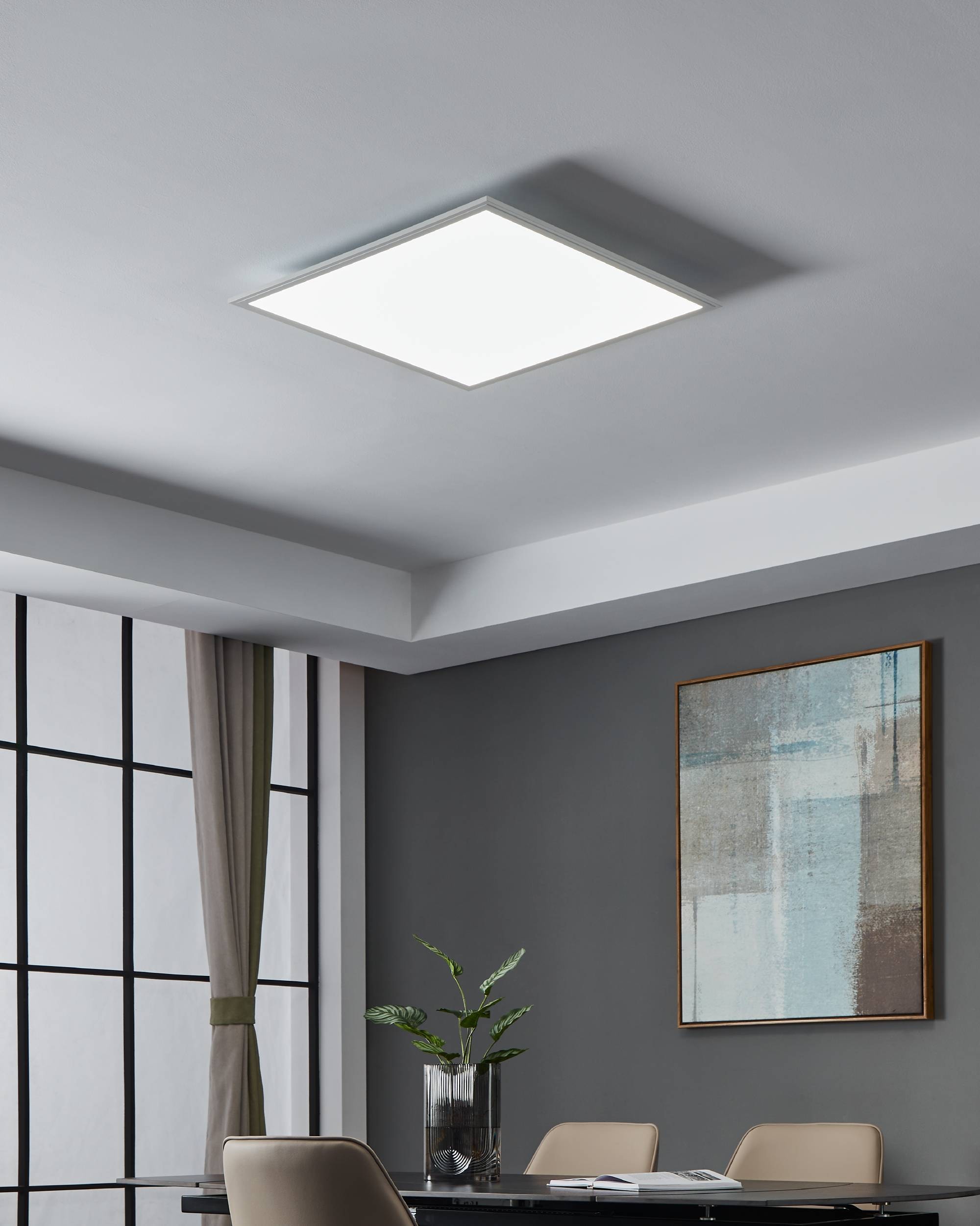 EGLO Deckenleuchte »SALOBRENA-Z Deckenlampe weiß, ZigBee 3.0, Timer, Panel, Disco-Modus«, Leuchtmittel LED-Modul | LED fest integriert, App/Sprachsteuerung Alexa, 59,5x59,5x5cm, exkl. Fernbedienung